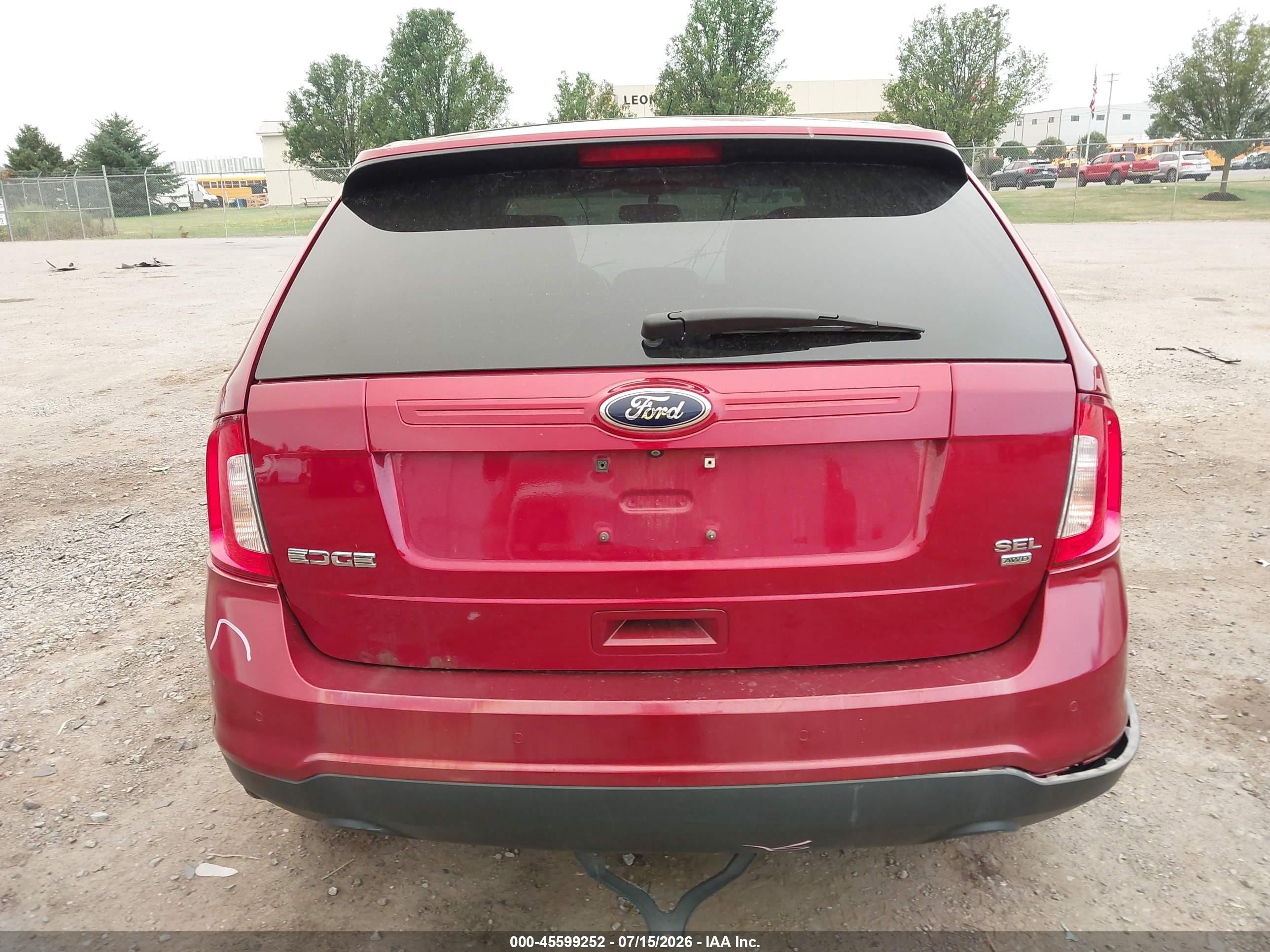 2014 Ford Edge Sel Red vin: 2FMDK4JC5EBA29328