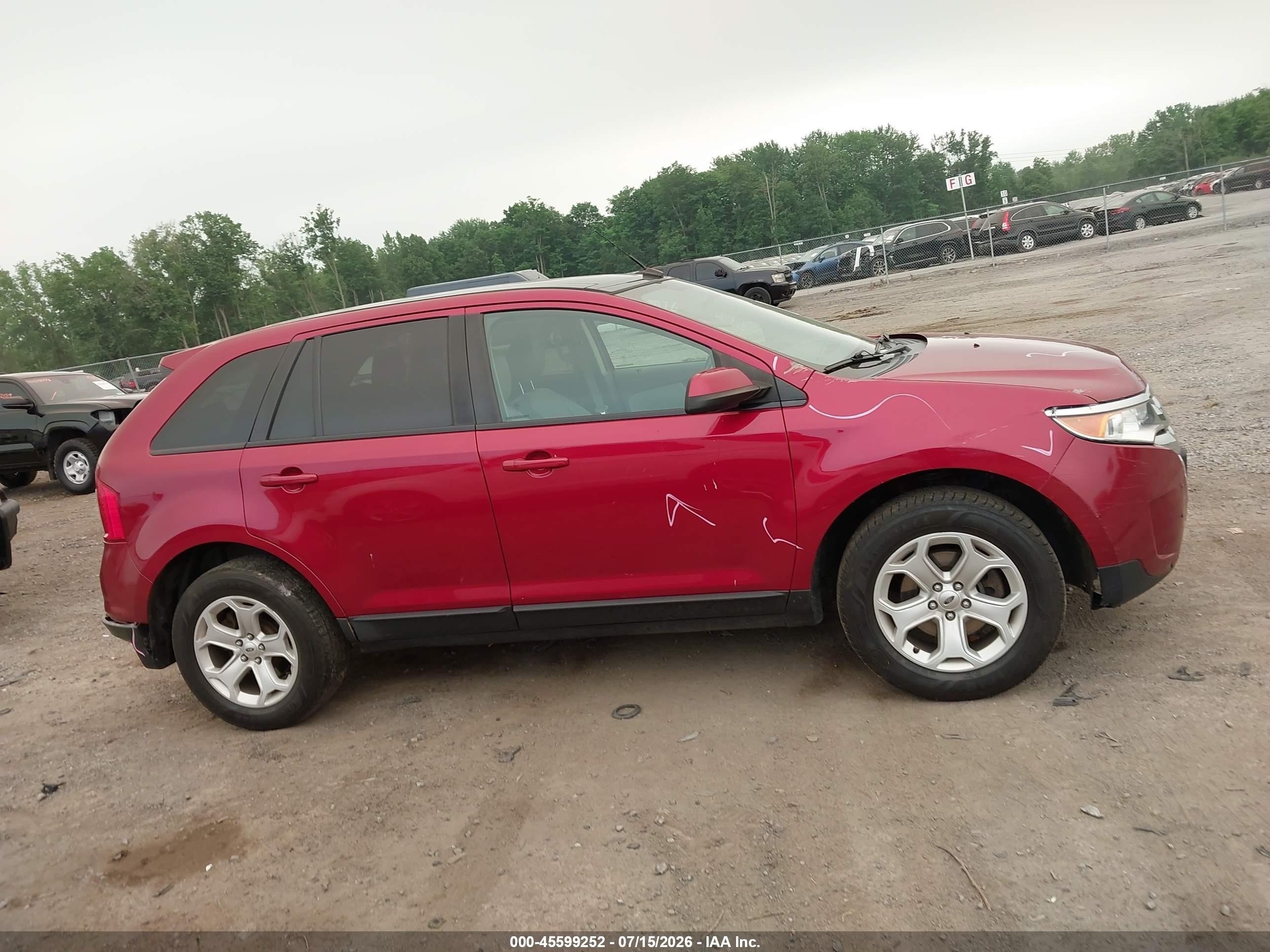 2014 Ford Edge Sel Red vin: 2FMDK4JC5EBA29328
