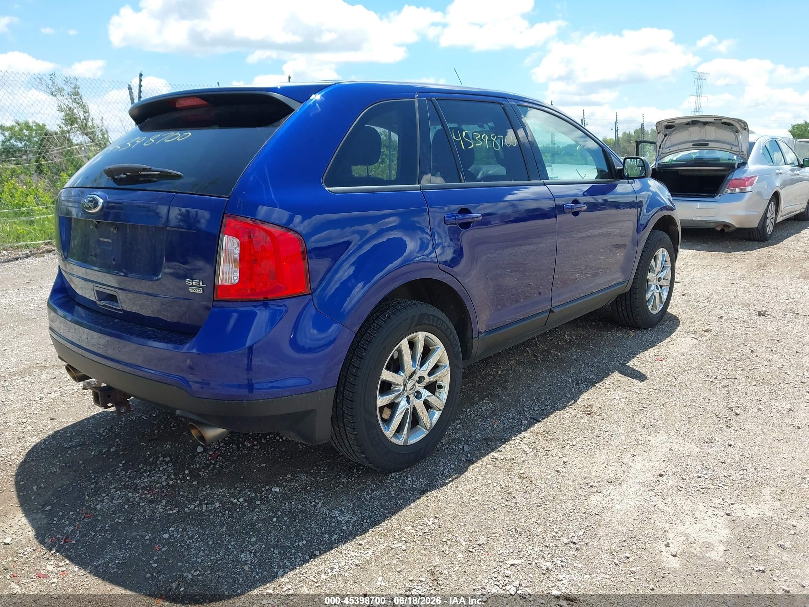 2014 Ford Edge Sel Синий vin: 2FMDK4JC5EBB39036