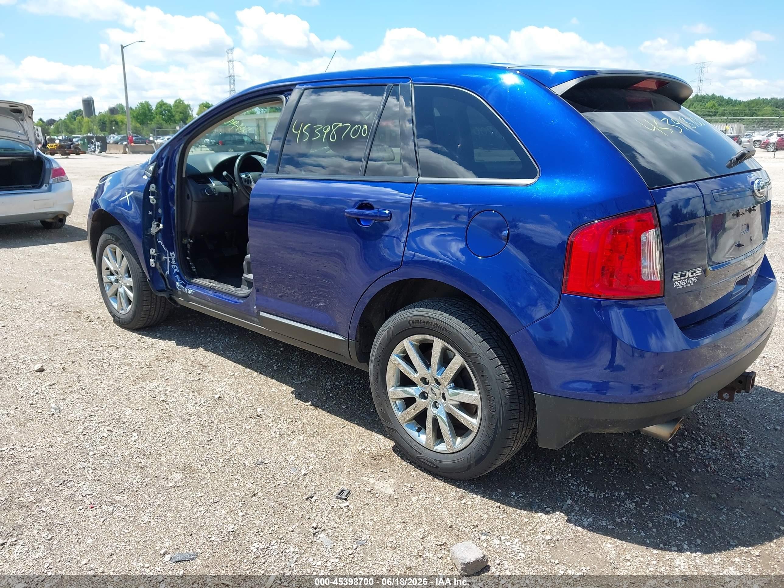 2014 Ford Edge Sel Синий vin: 2FMDK4JC5EBB39036