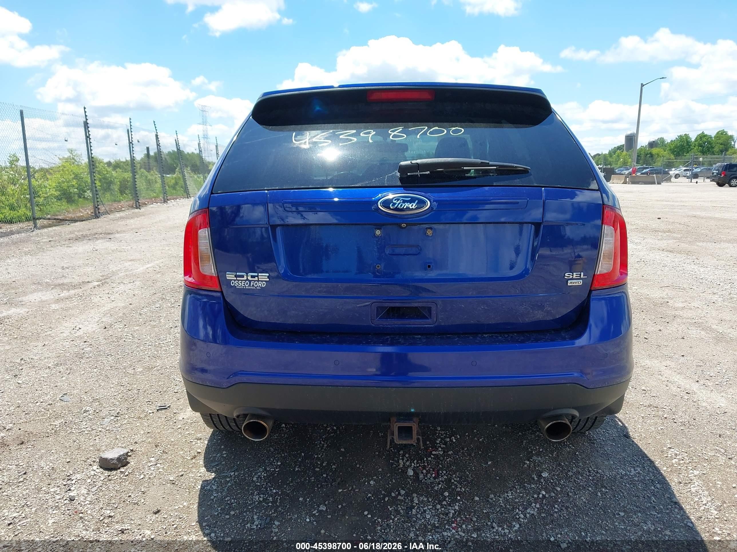 2014 Ford Edge Sel Синий vin: 2FMDK4JC5EBB39036