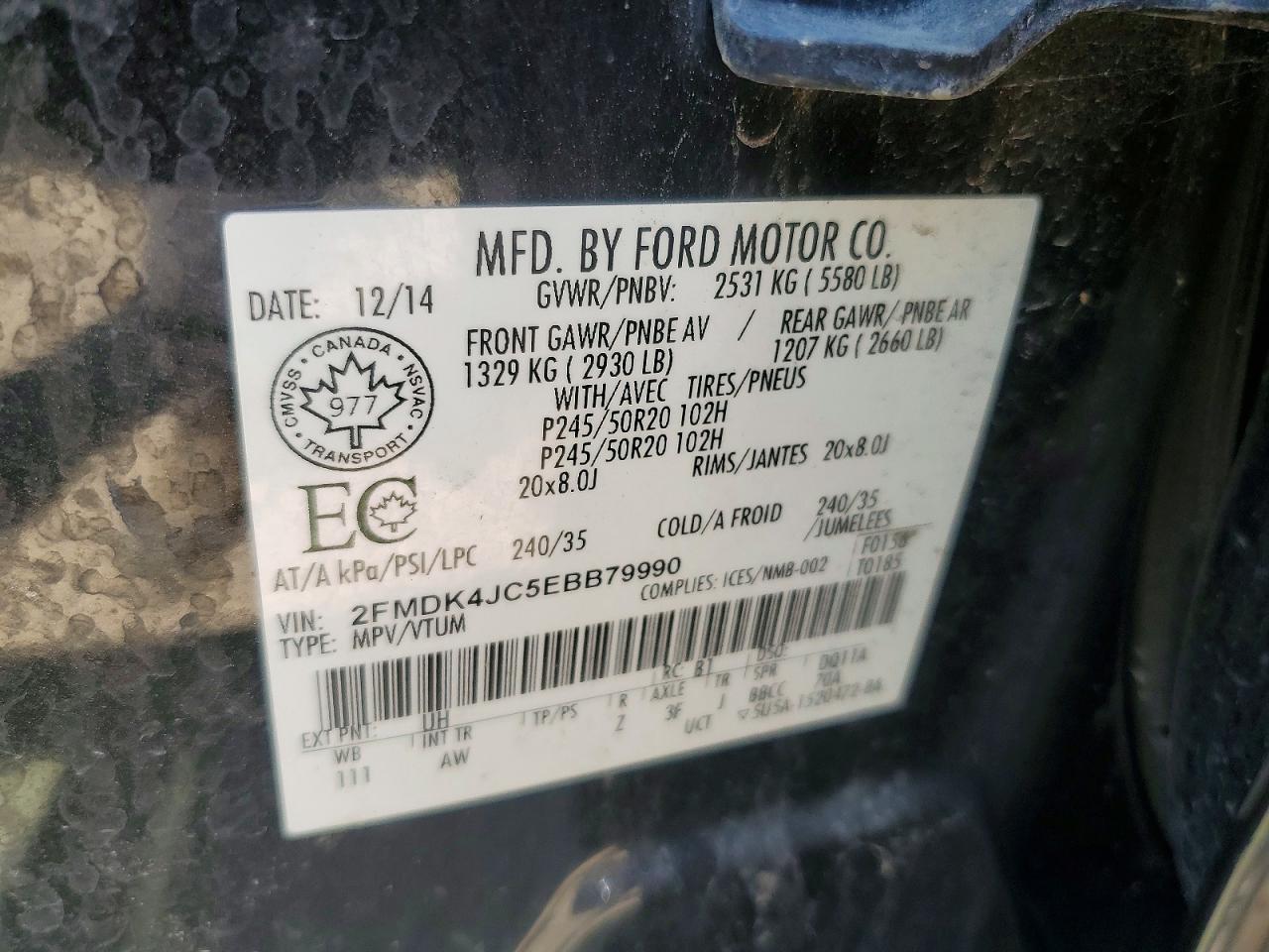 2014 Ford Edge Sel Black vin: 2FMDK4JC5EBB79990