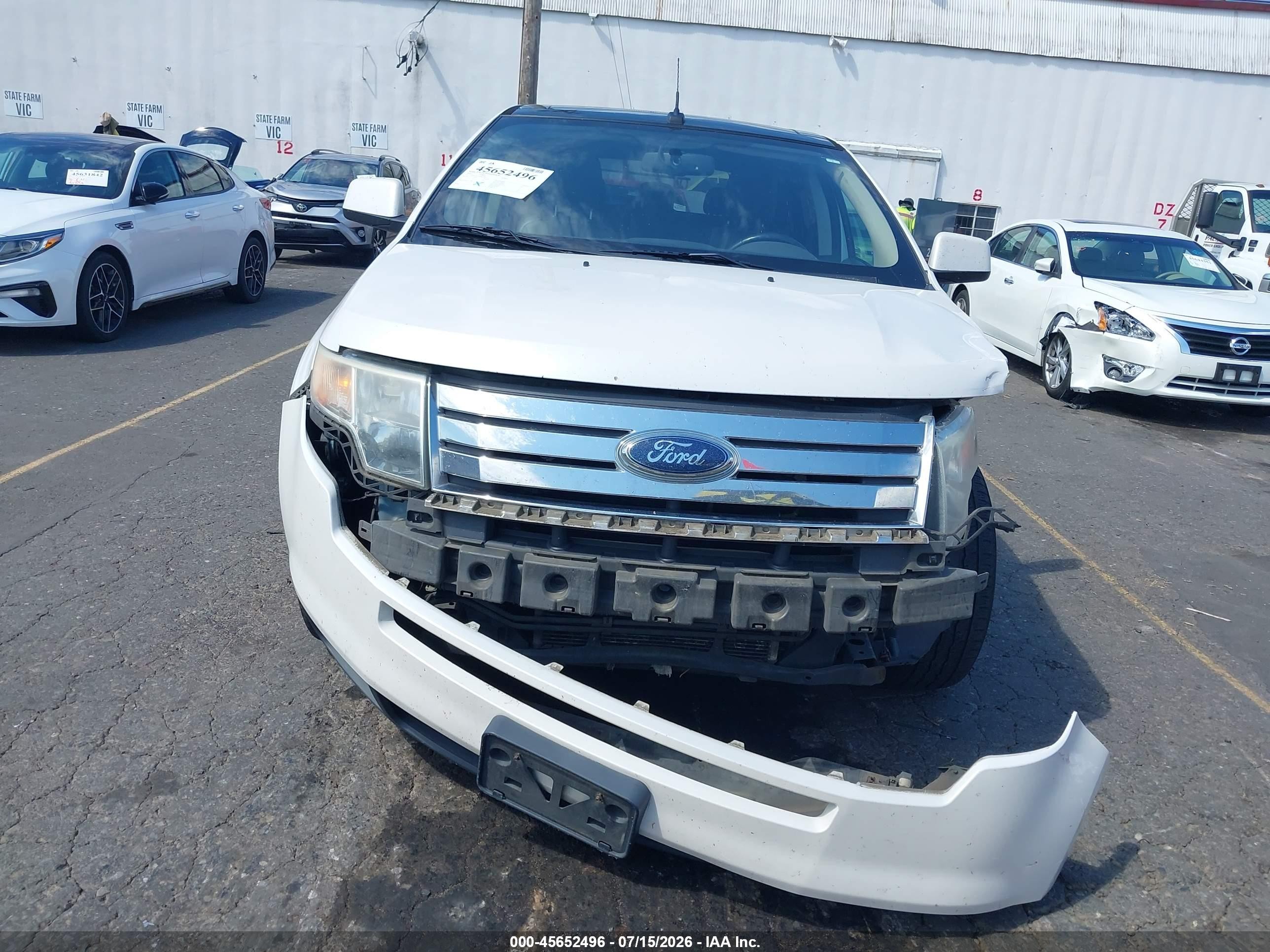 2010 Ford Edge Sel White vin: 2FMDK4JC6ABA37349