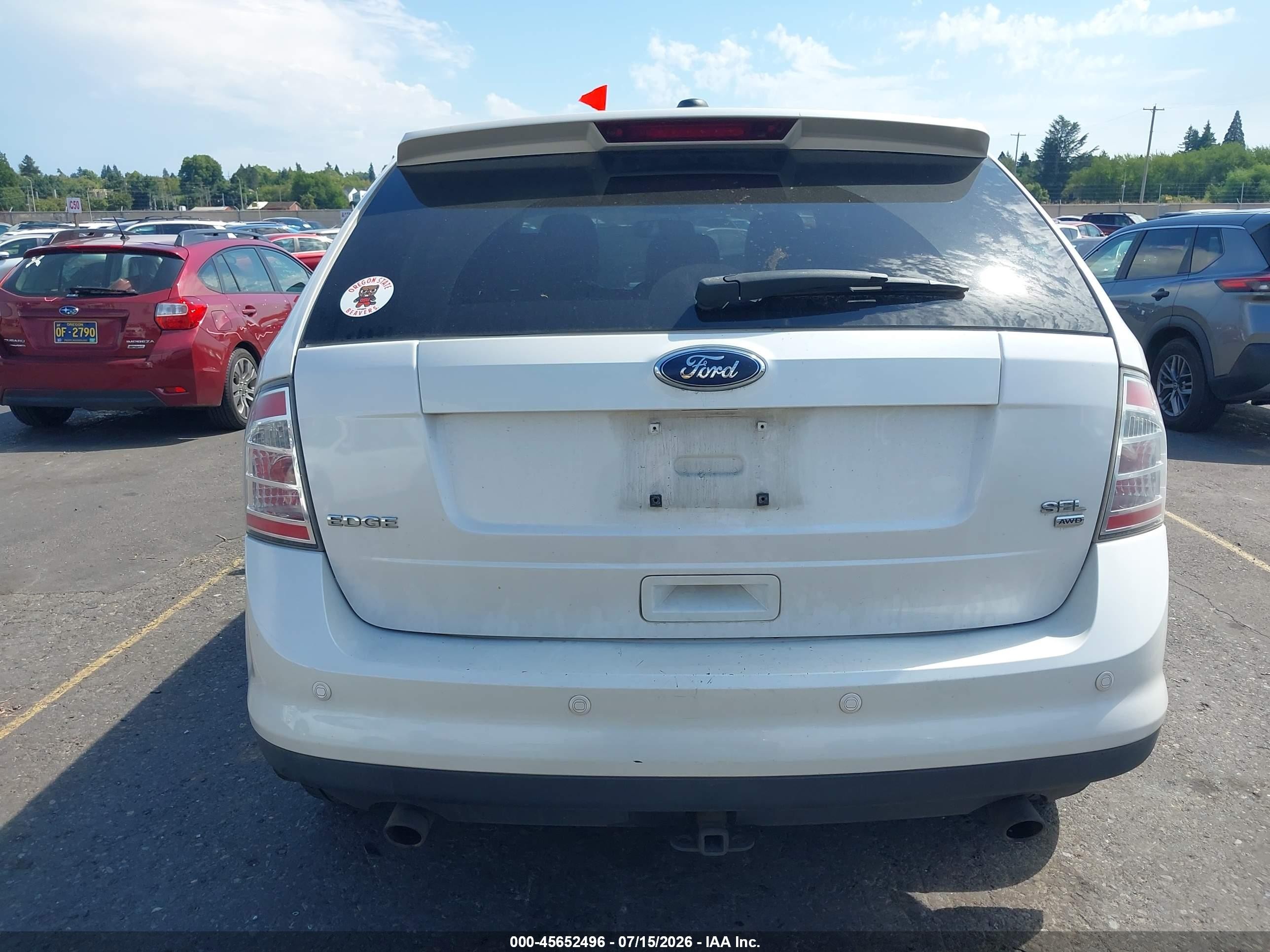 2010 Ford Edge Sel White vin: 2FMDK4JC6ABA37349
