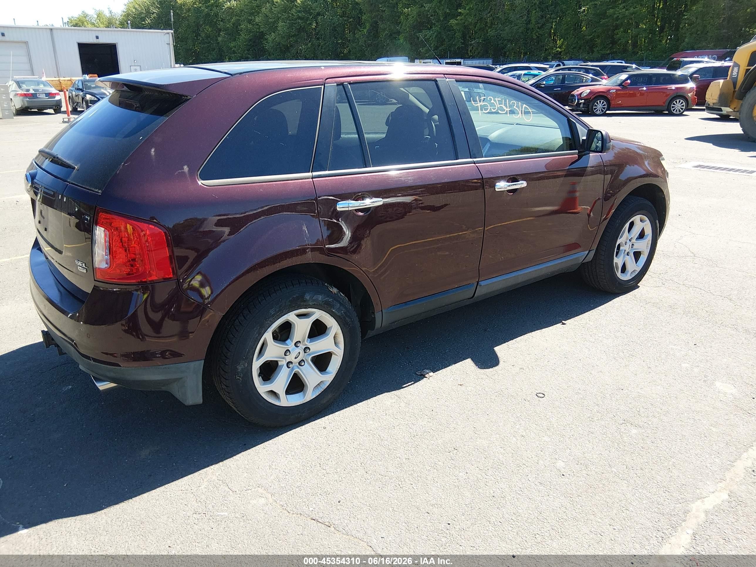 2011 Ford Edge Sel Burgundy vin: 2FMDK4JC6BBB26095