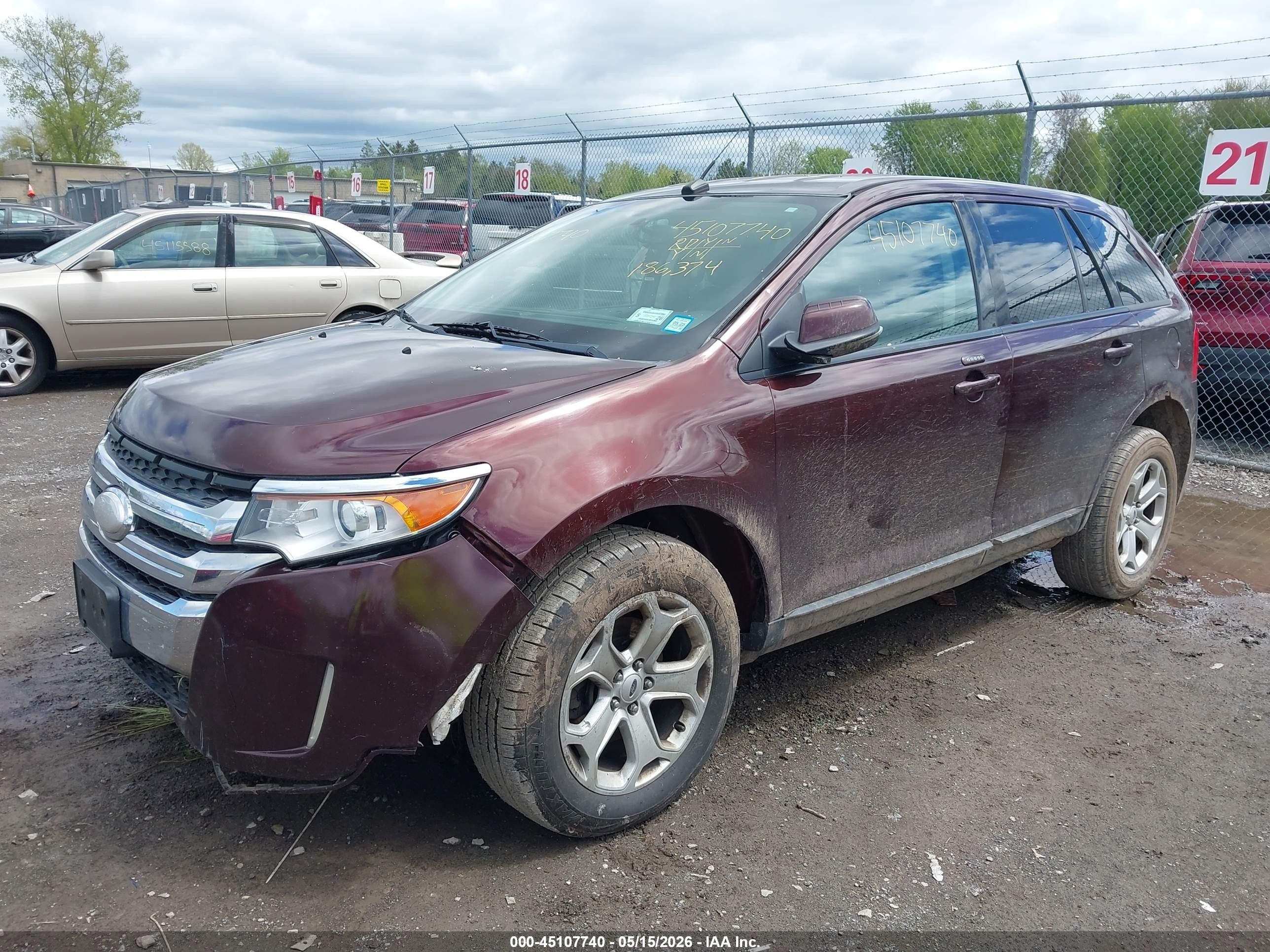 2012 Ford Edge Sel Maroon vin: 2FMDK4JC6CBA93813