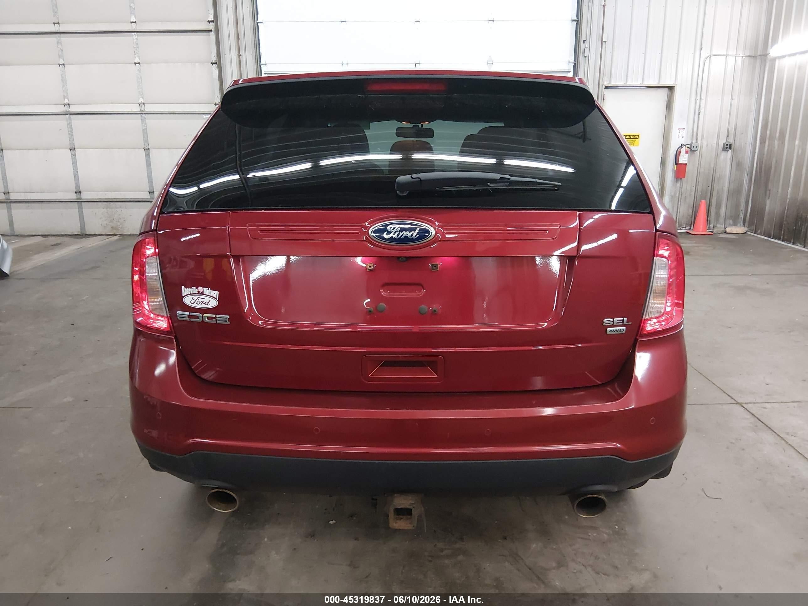 2013 Ford Edge Sel Red vin: 2FMDK4JC6DBB11552