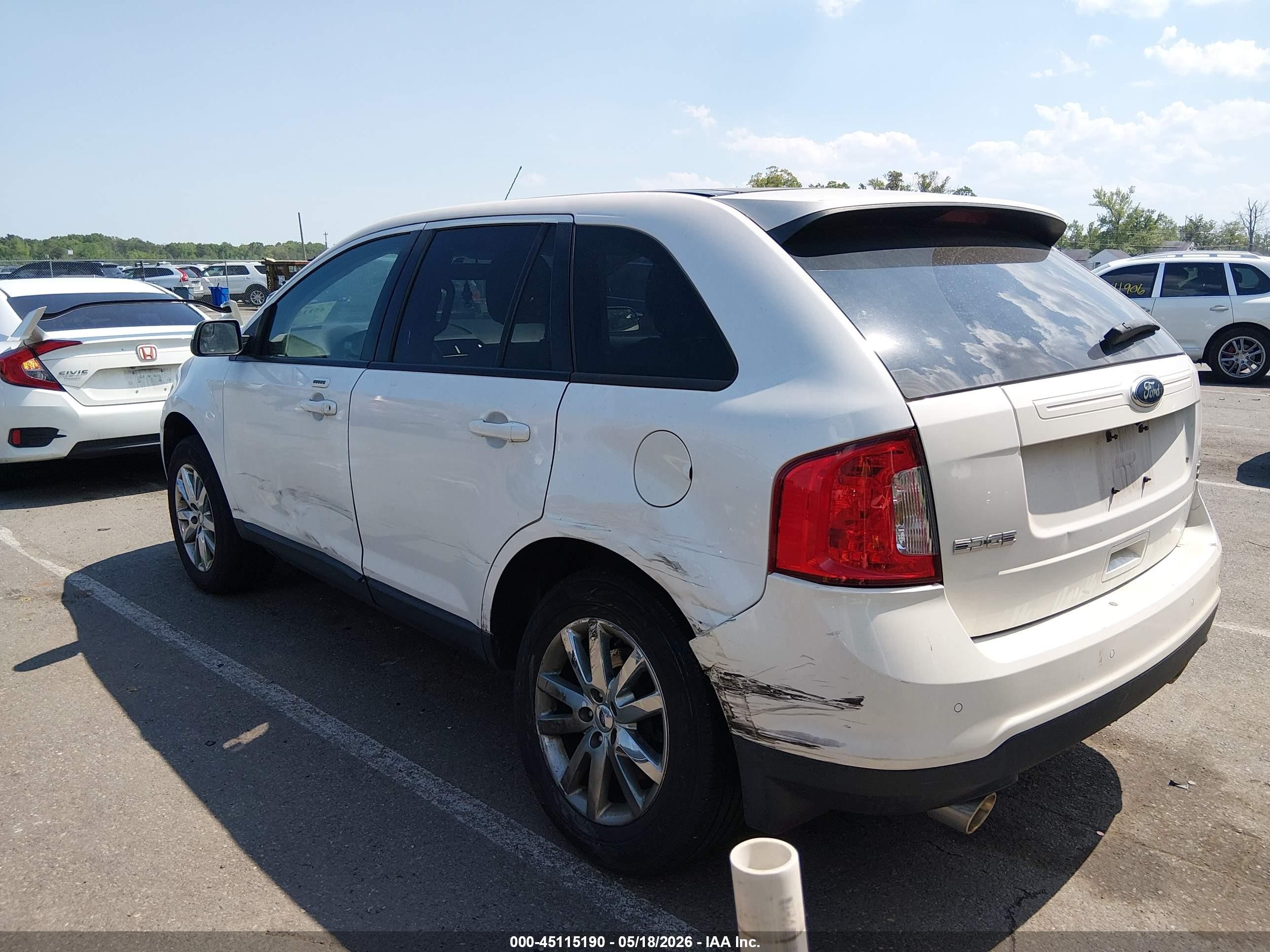 2013 Ford Edge Sel White vin: 2FMDK4JC6DBB15908