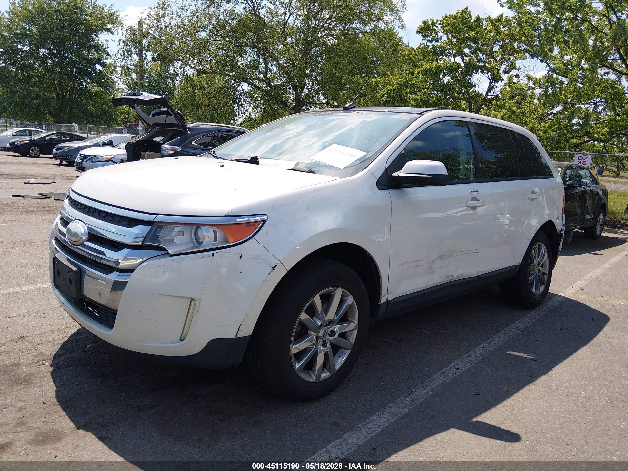 2013 Ford Edge Sel White vin: 2FMDK4JC6DBB15908