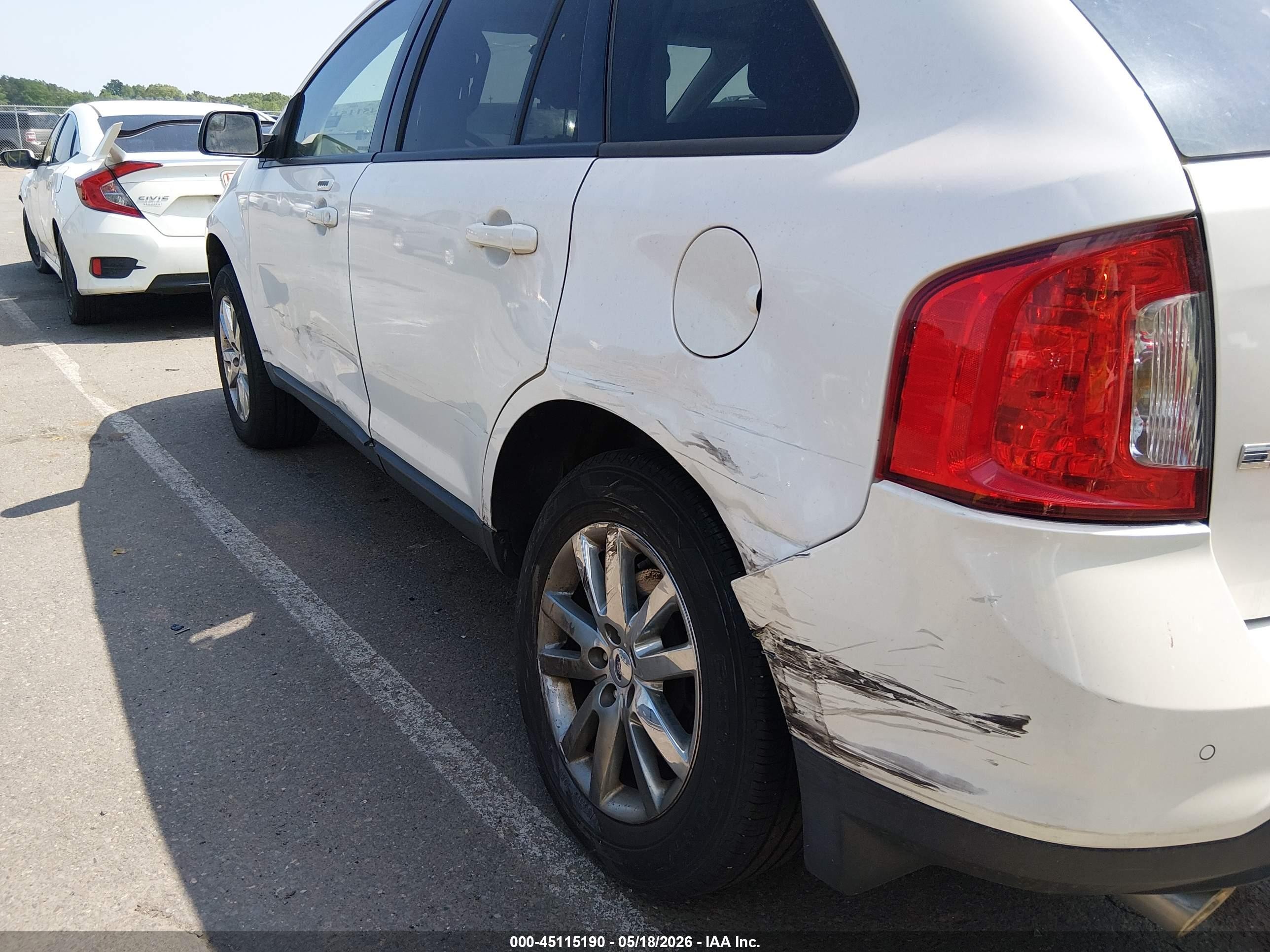 2013 Ford Edge Sel White vin: 2FMDK4JC6DBB15908