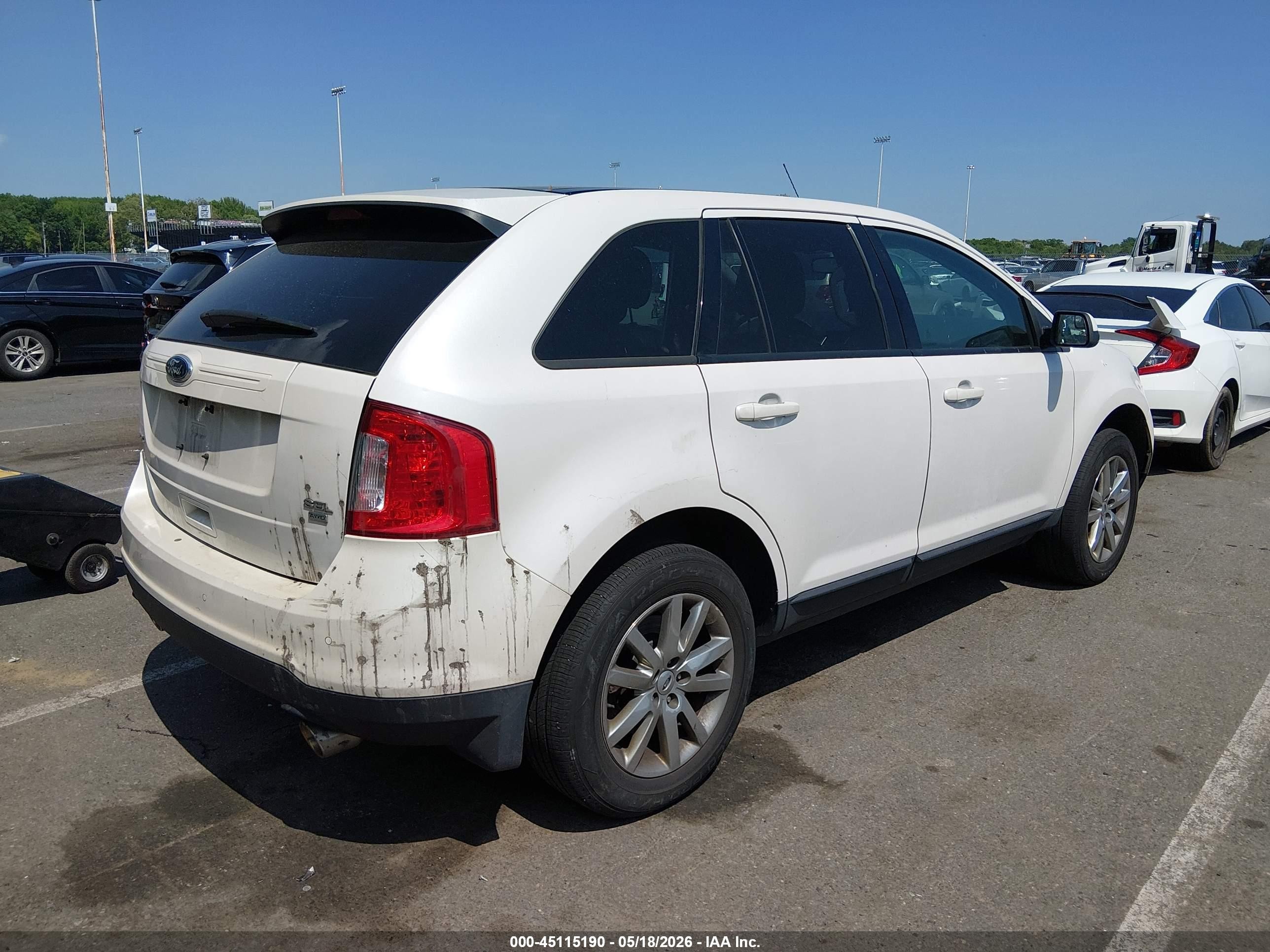2013 Ford Edge Sel White vin: 2FMDK4JC6DBB15908