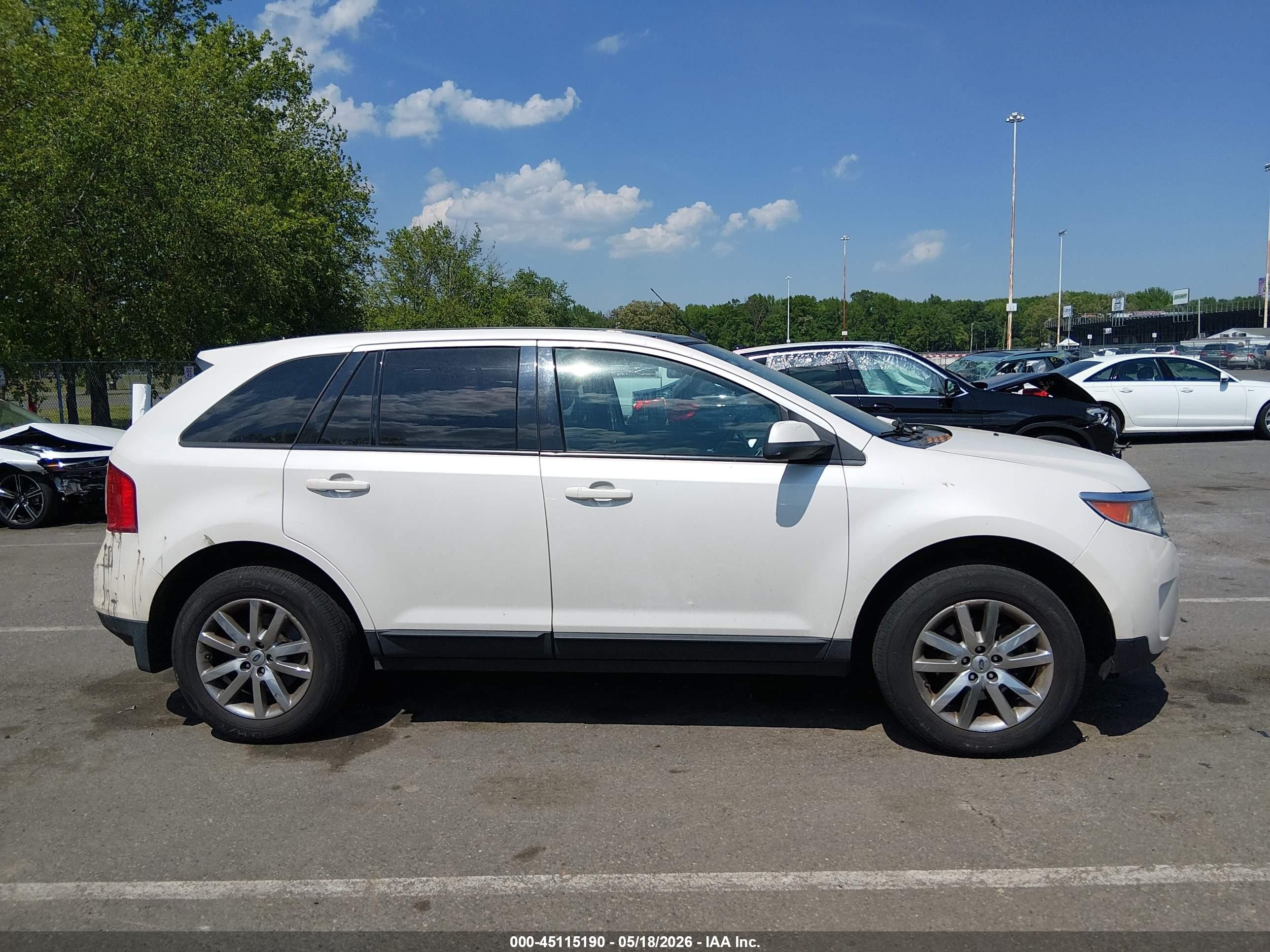2013 Ford Edge Sel White vin: 2FMDK4JC6DBB15908