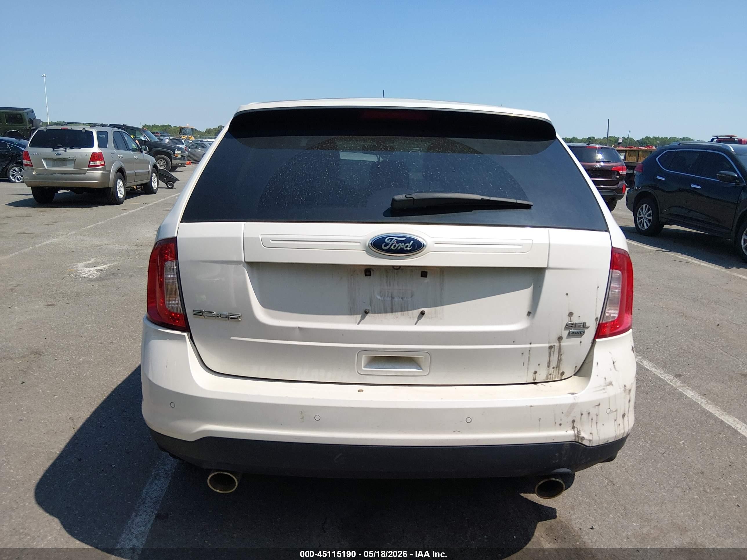 2013 Ford Edge Sel White vin: 2FMDK4JC6DBB15908