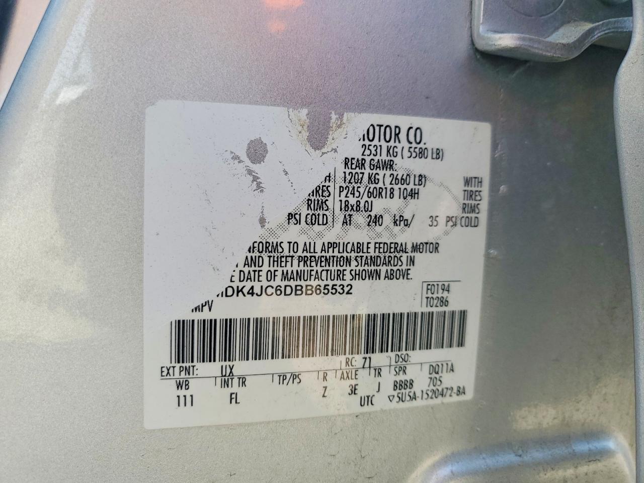 2013 Ford Edge Sel Silver vin: 2FMDK4JC6DBB65532