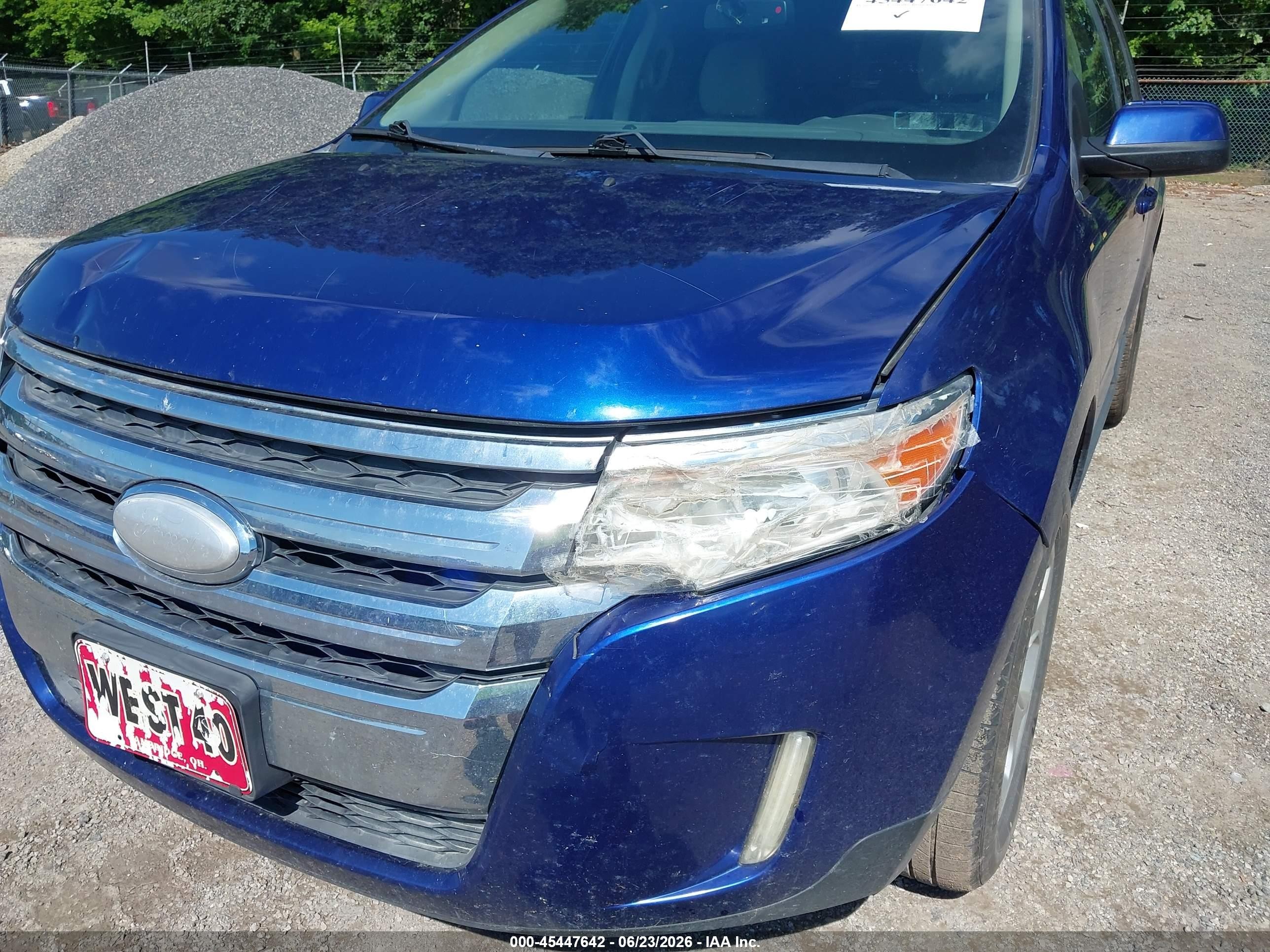 2014 Ford Edge Sel Blue vin: 2FMDK4JC6EBA26664