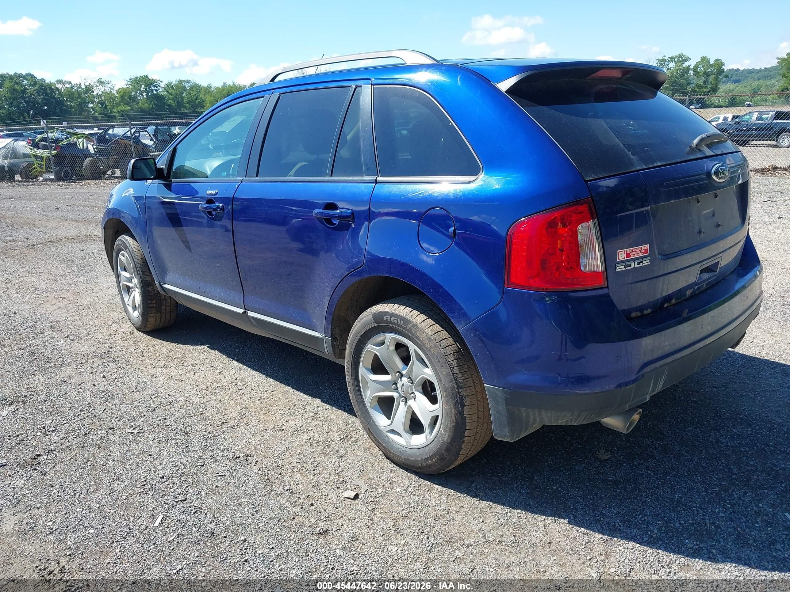 2014 Ford Edge Sel Blue vin: 2FMDK4JC6EBA26664