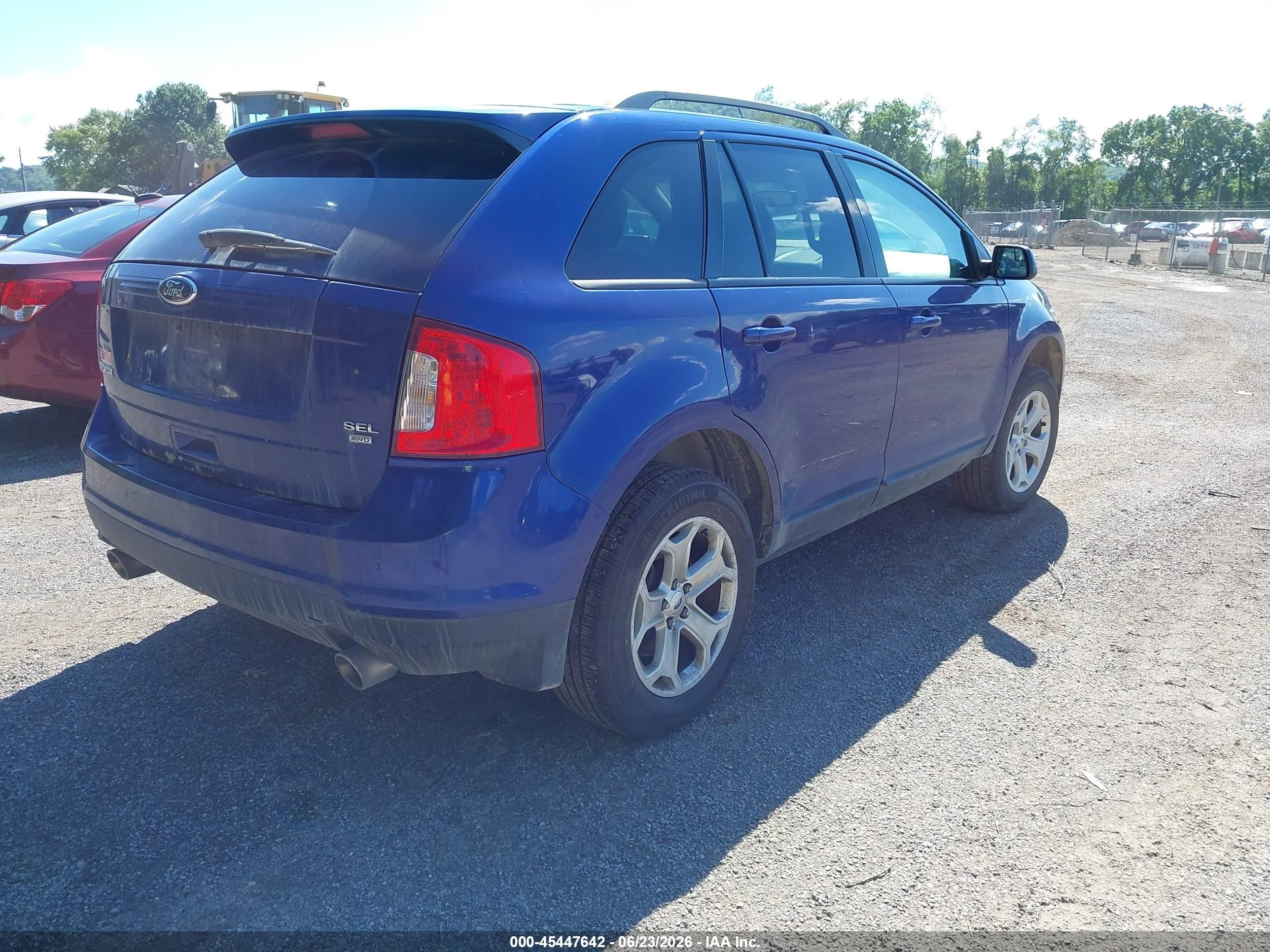 2014 Ford Edge Sel Blue vin: 2FMDK4JC6EBA26664