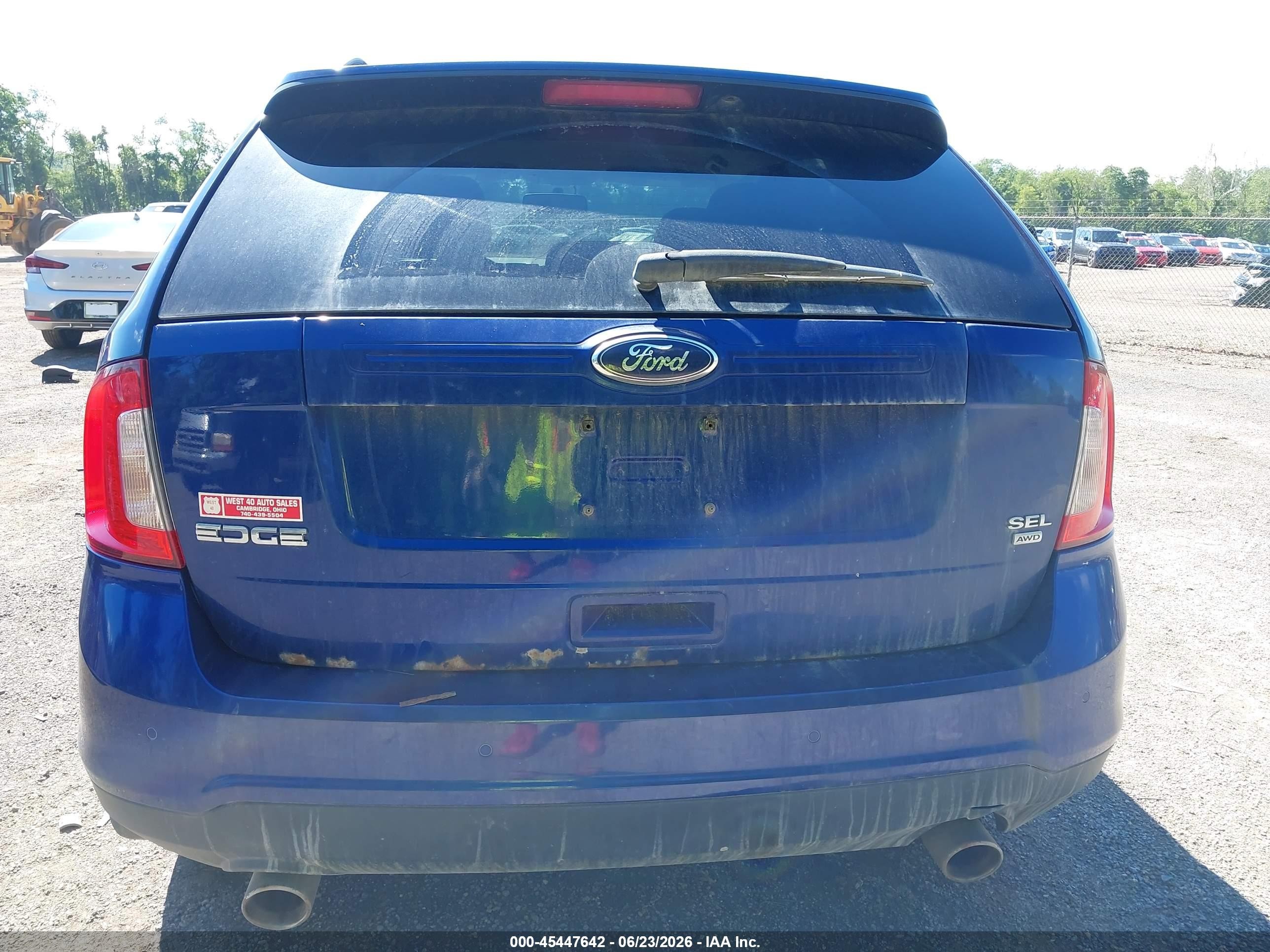 2014 Ford Edge Sel Blue vin: 2FMDK4JC6EBA26664