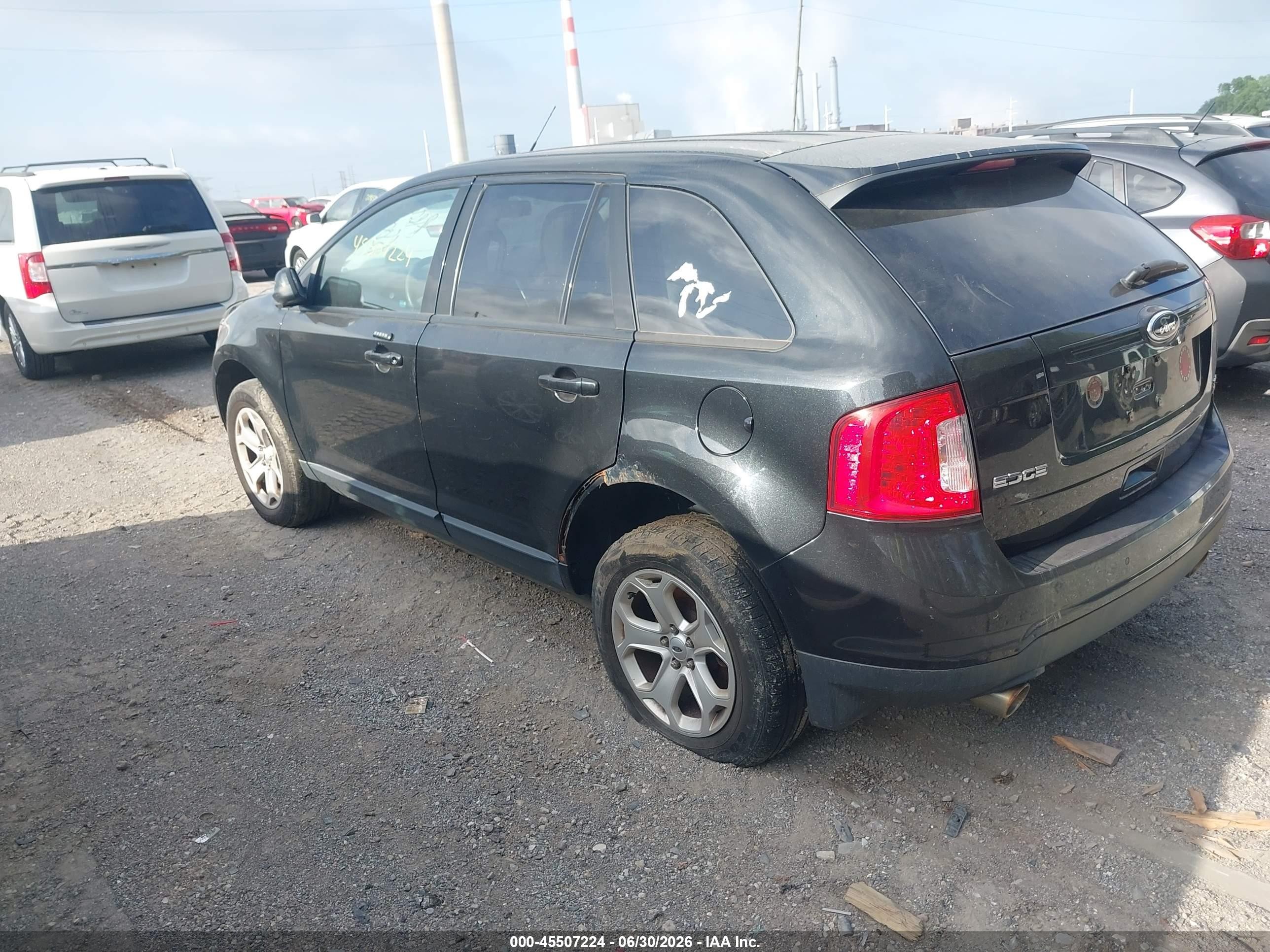 2014 Ford Edge Sel Black vin: 2FMDK4JC6EBA69241