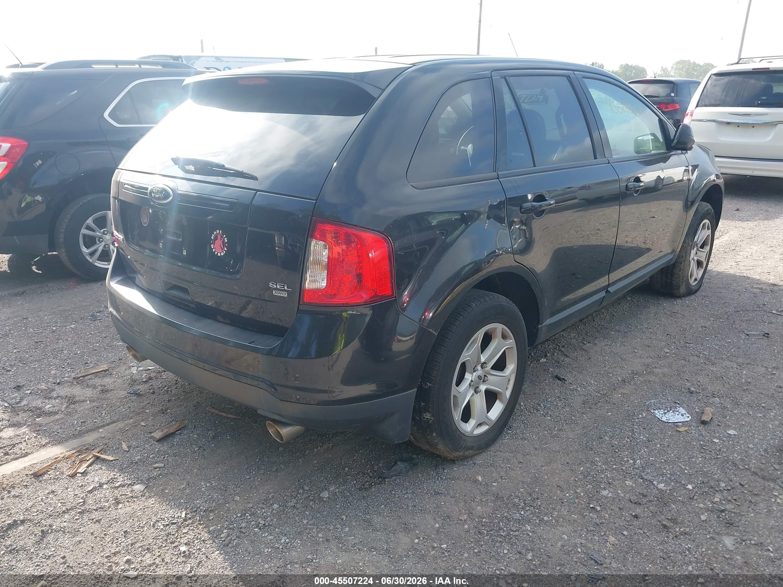 2014 Ford Edge Sel Black vin: 2FMDK4JC6EBA69241