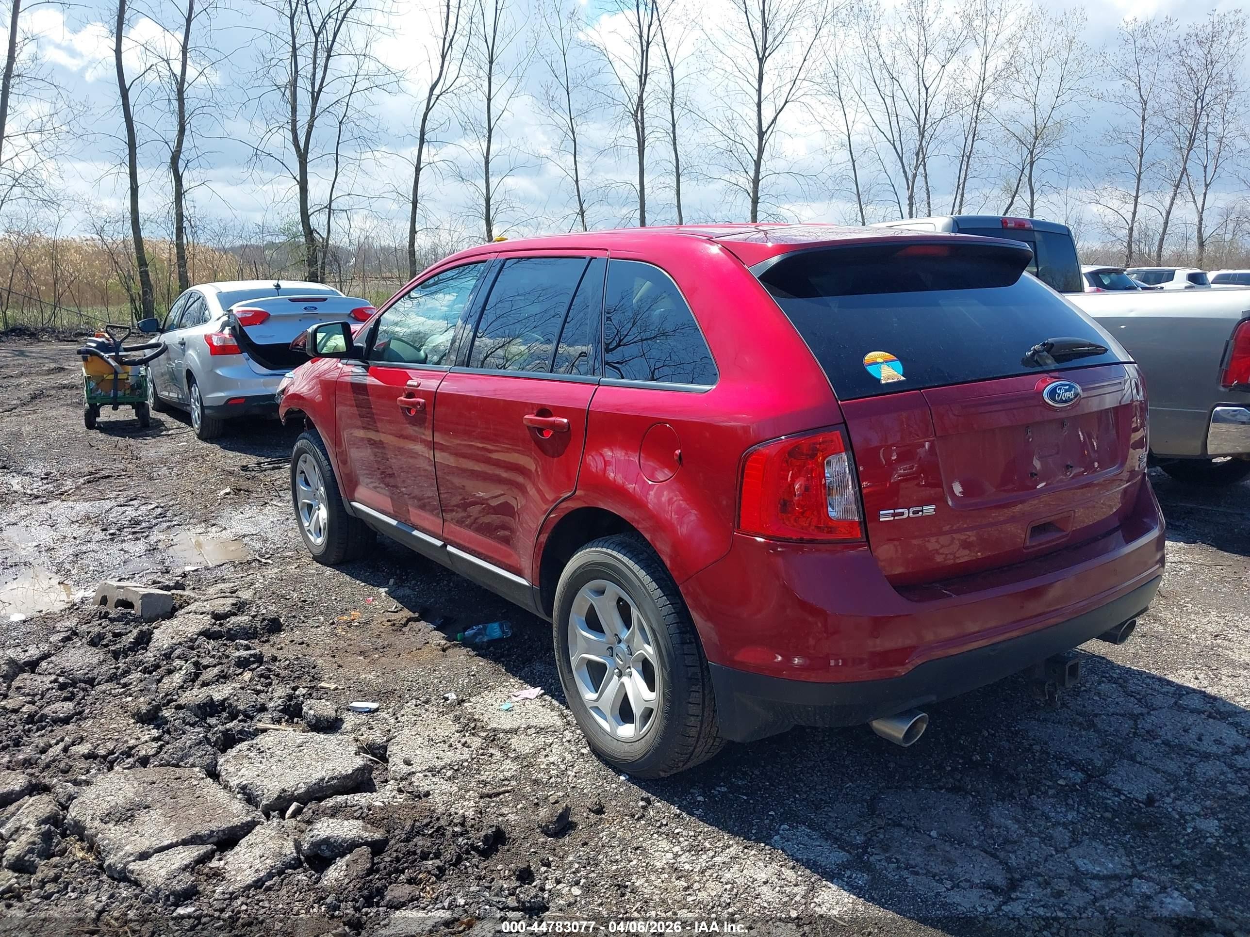 2014 Ford Edge Sel Red vin: 2FMDK4JC6EBB84714
