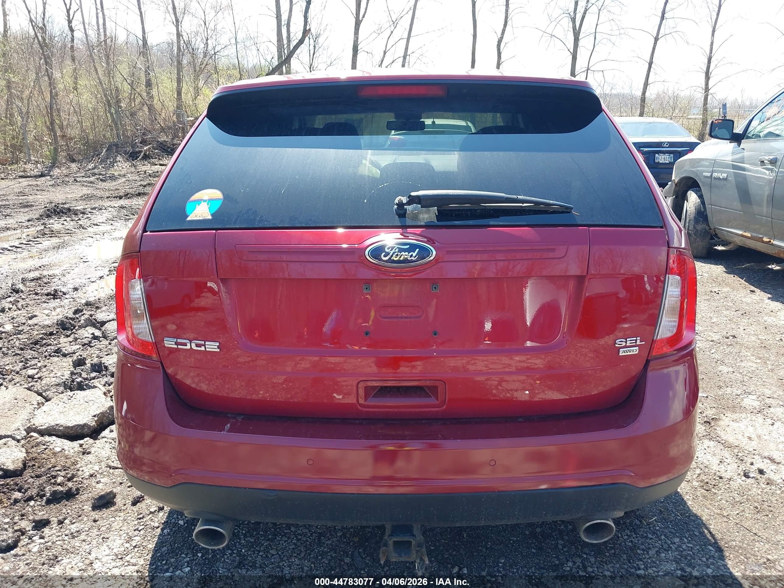 2014 Ford Edge Sel Red vin: 2FMDK4JC6EBB84714