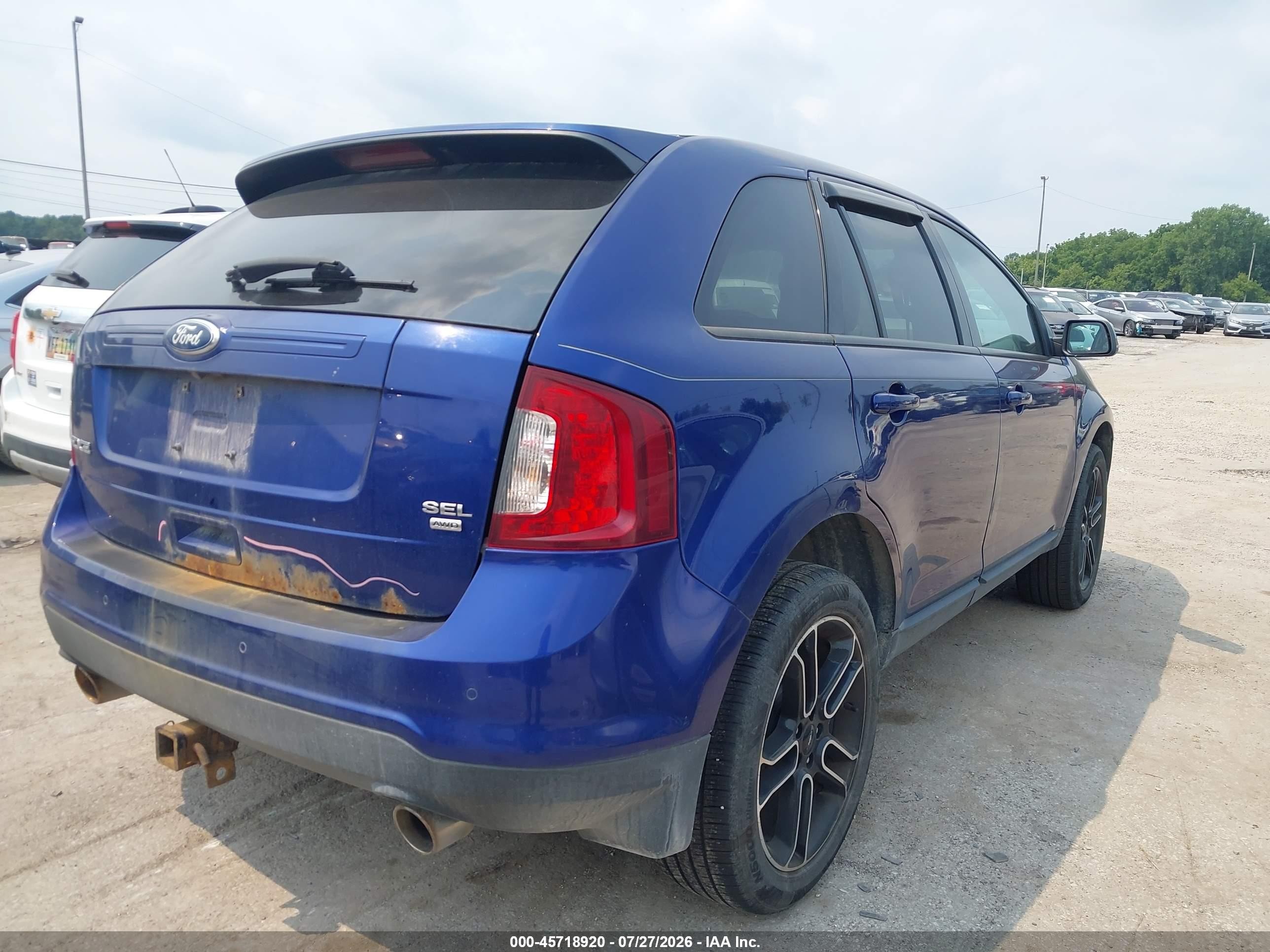 2013 Ford Edge Sel Blue vin: 2FMDK4JC7DBA04963