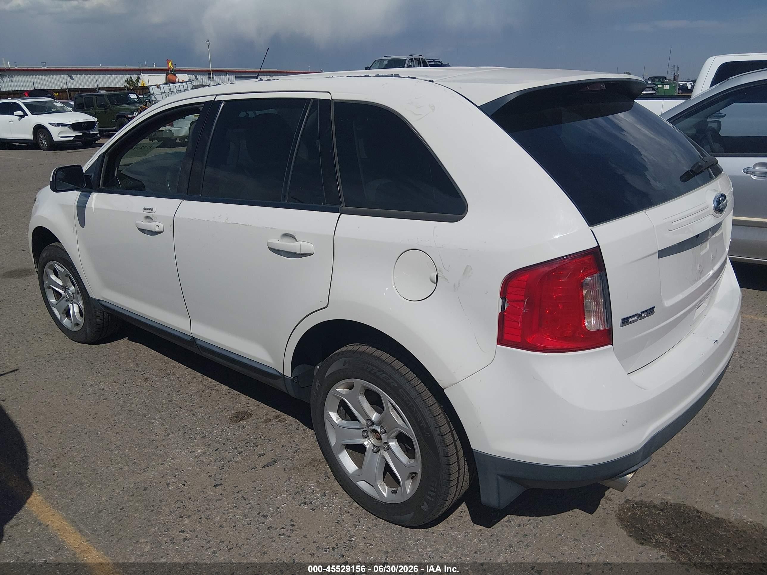 2013 Ford Edge Sel White vin: 2FMDK4JC7DBA64810