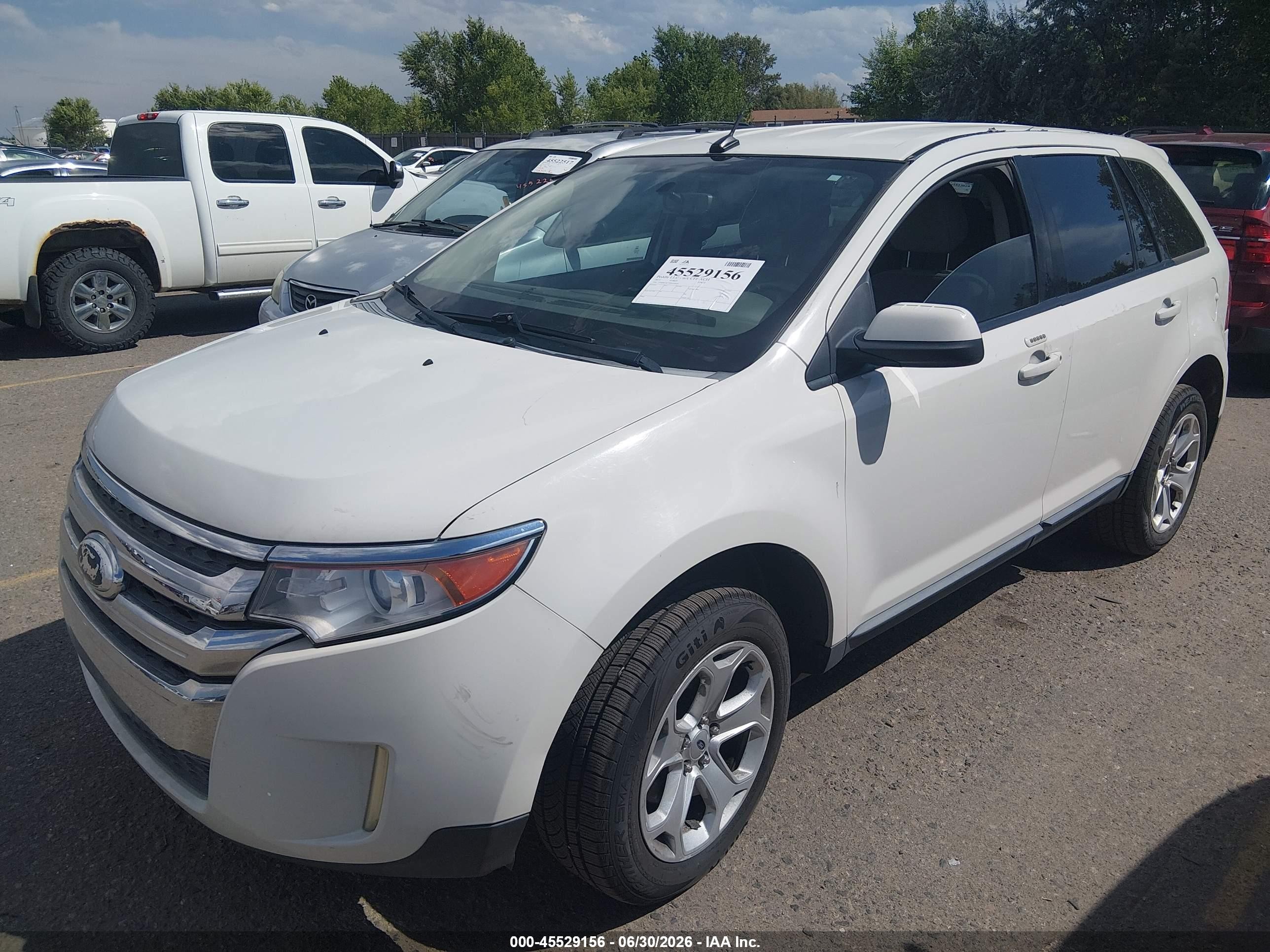 2013 Ford Edge Sel White vin: 2FMDK4JC7DBA64810