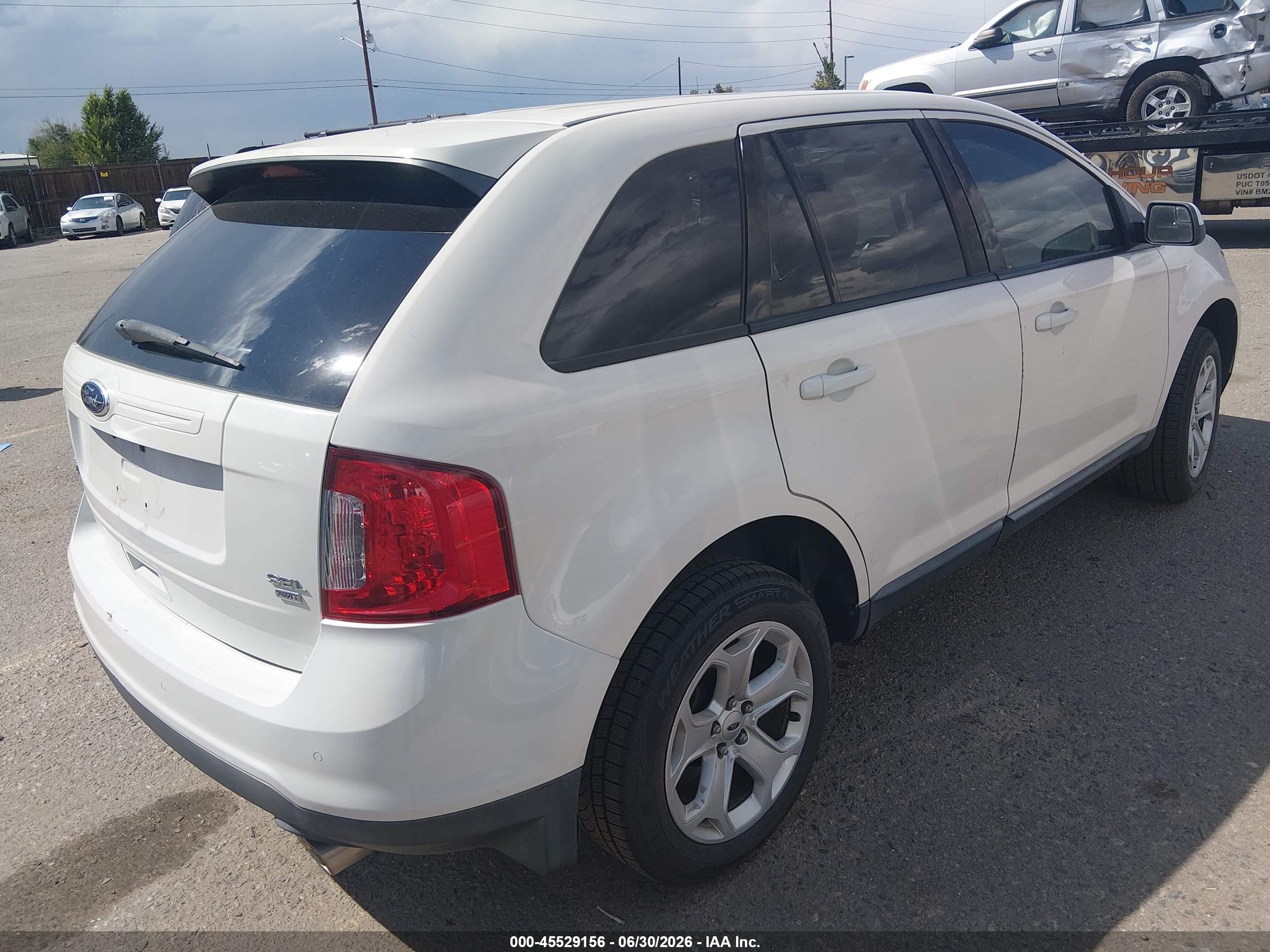 2013 Ford Edge Sel White vin: 2FMDK4JC7DBA64810