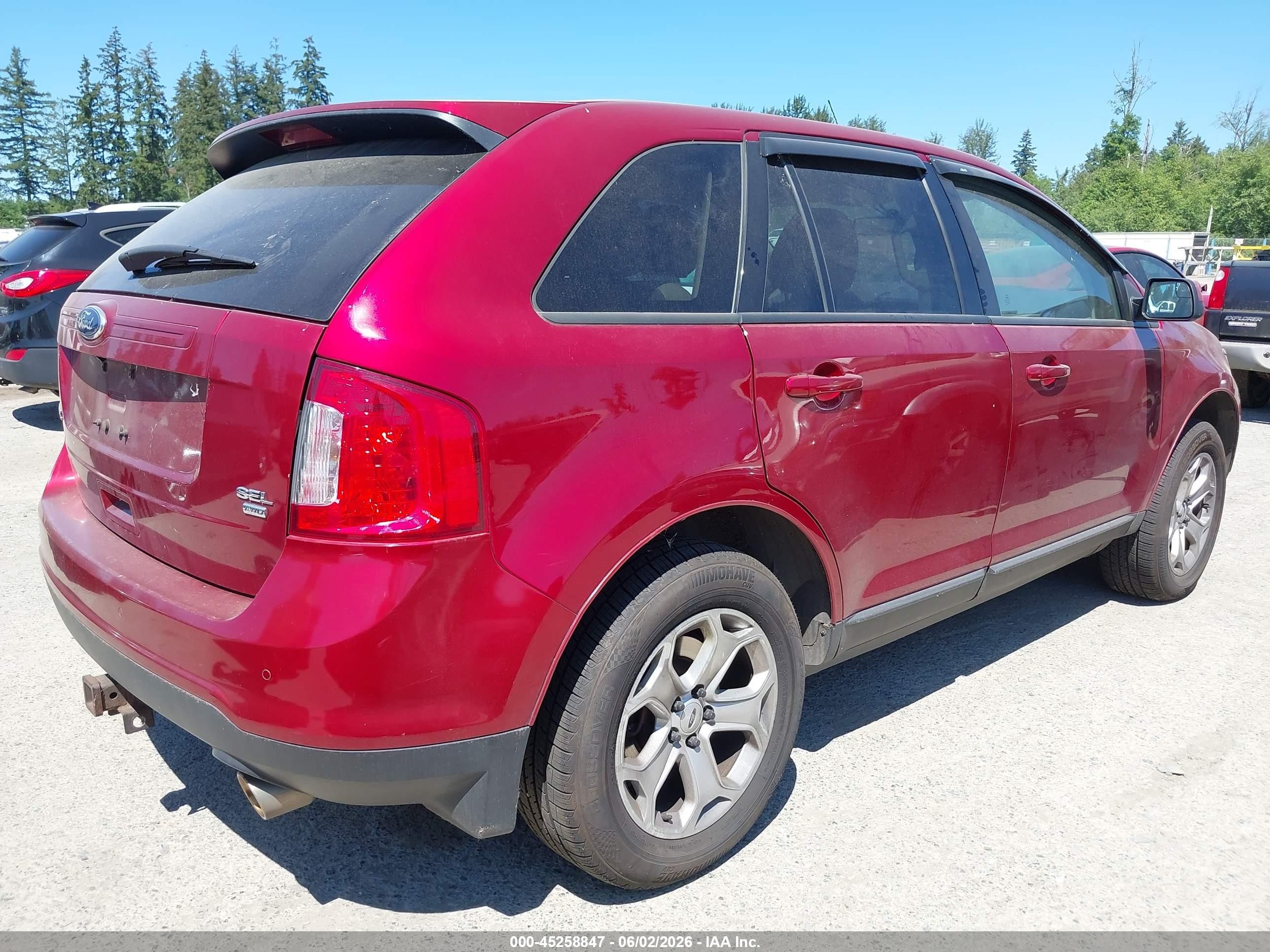 2013 Ford Edge Sel Red vin: 2FMDK4JC7DBB06831