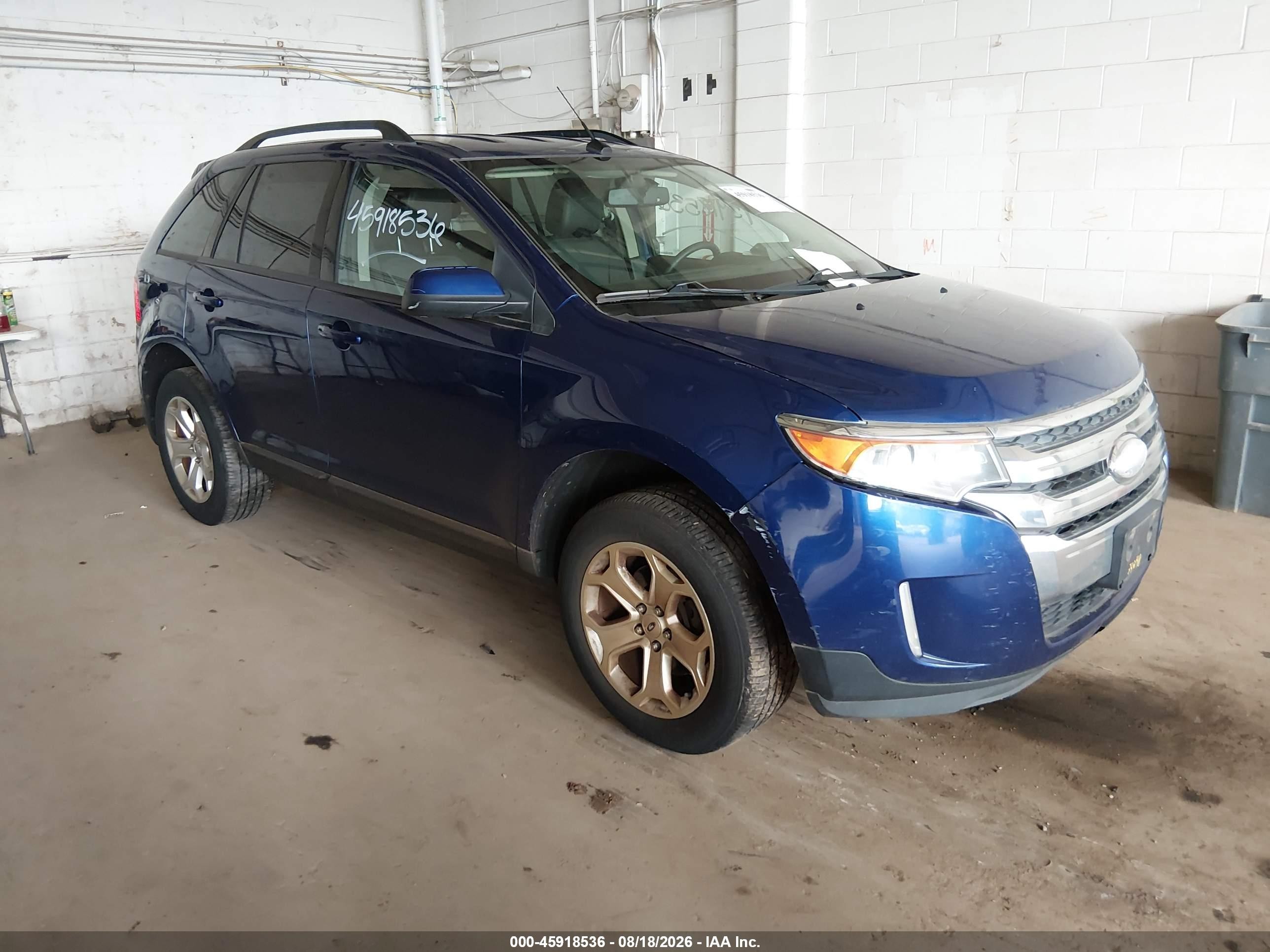 2013 Ford Edge Sel Blue vin: 2FMDK4JC7DBE10547