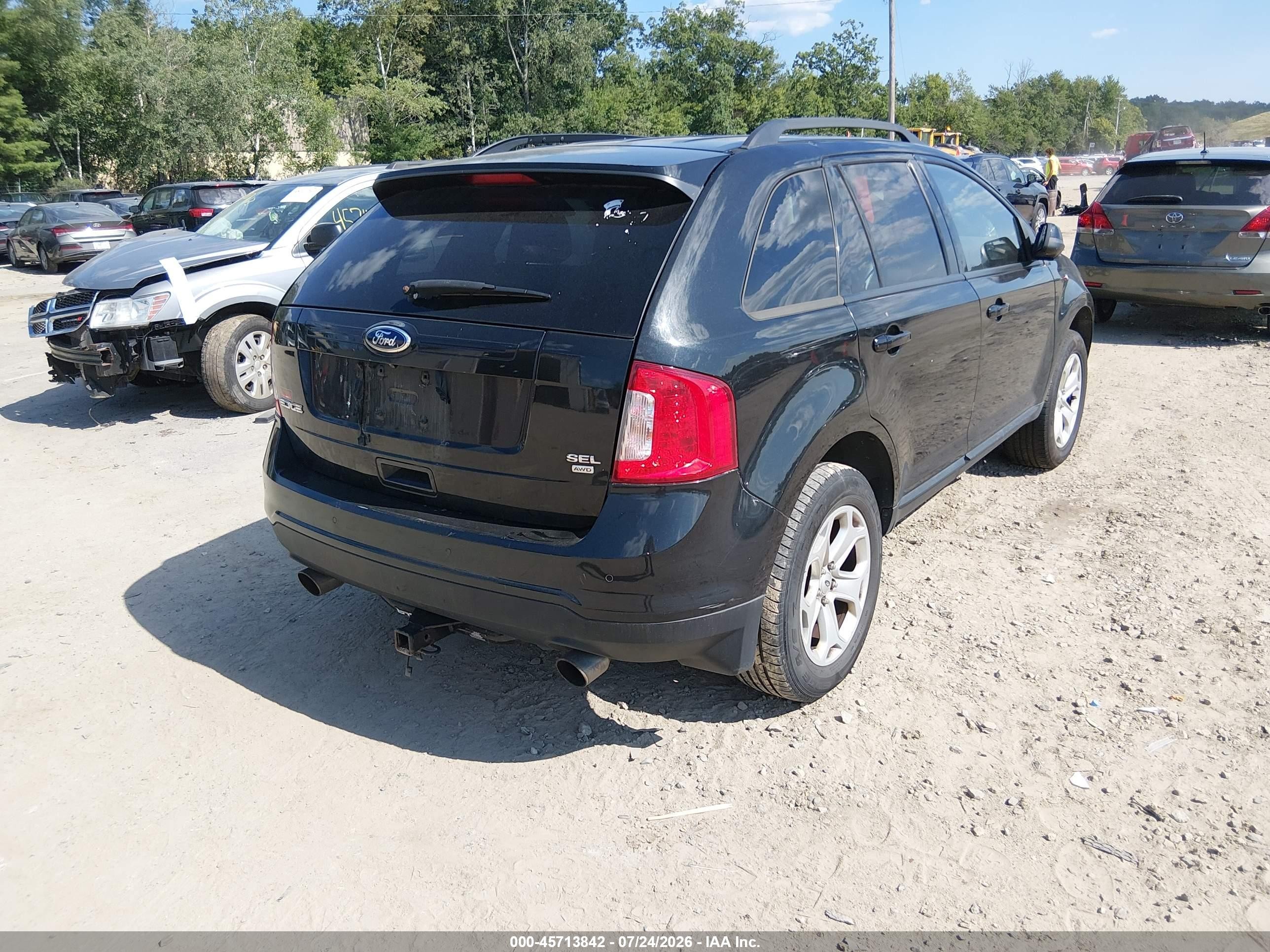 2014 Ford Edge Sel Black vin: 2FMDK4JC7EBA08657