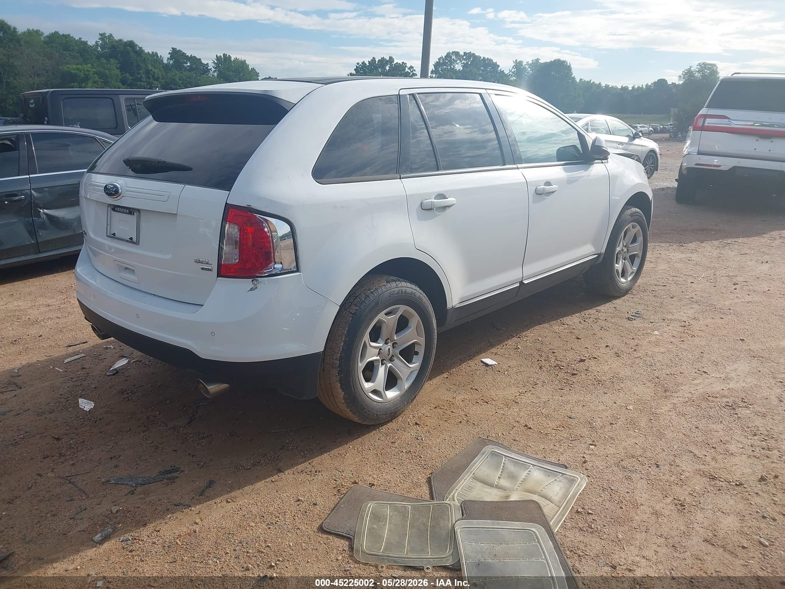 2014 Ford Edge Sel White vin: 2FMDK4JC7EBA44154