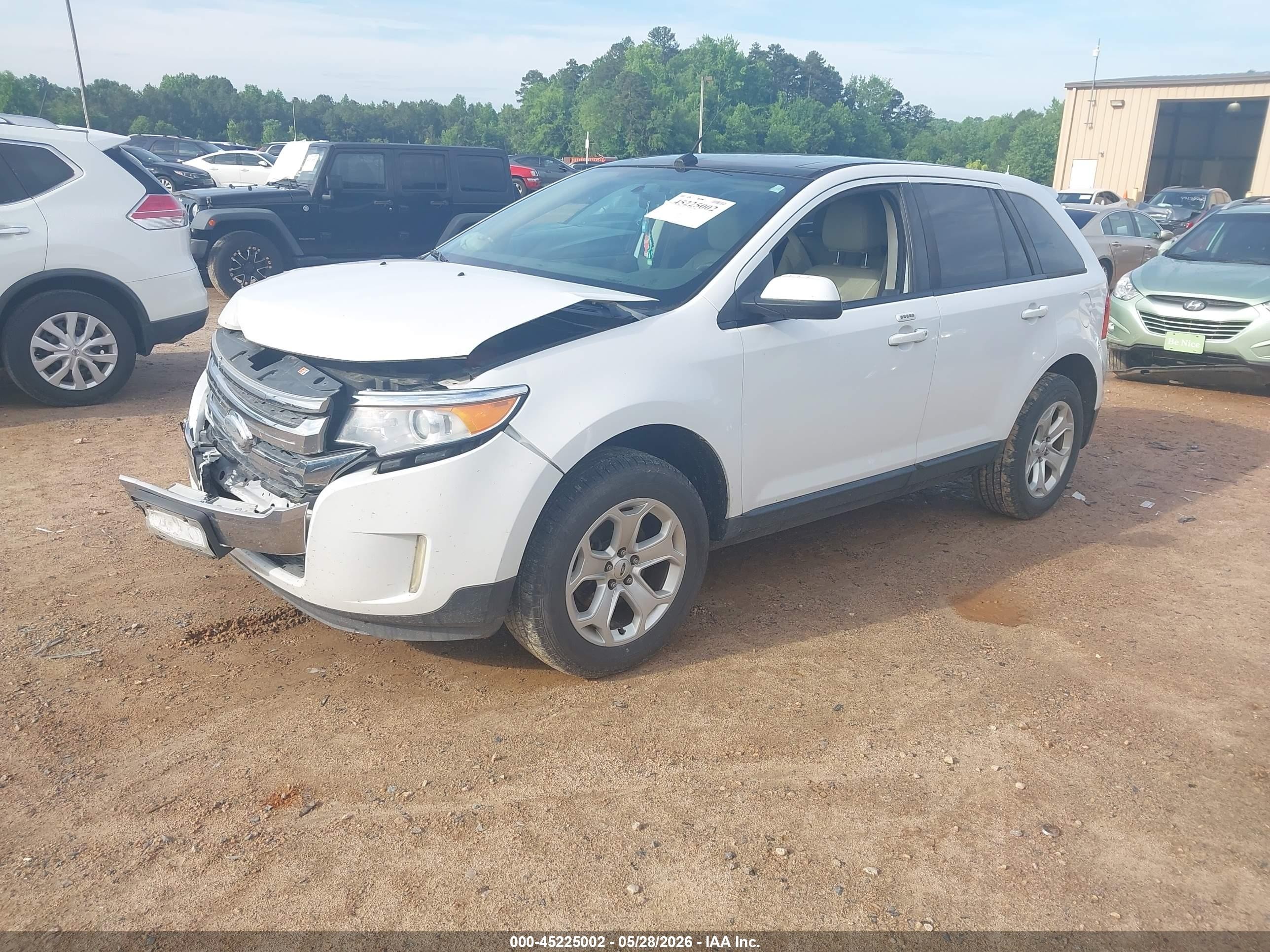 2014 Ford Edge Sel White vin: 2FMDK4JC7EBA44154