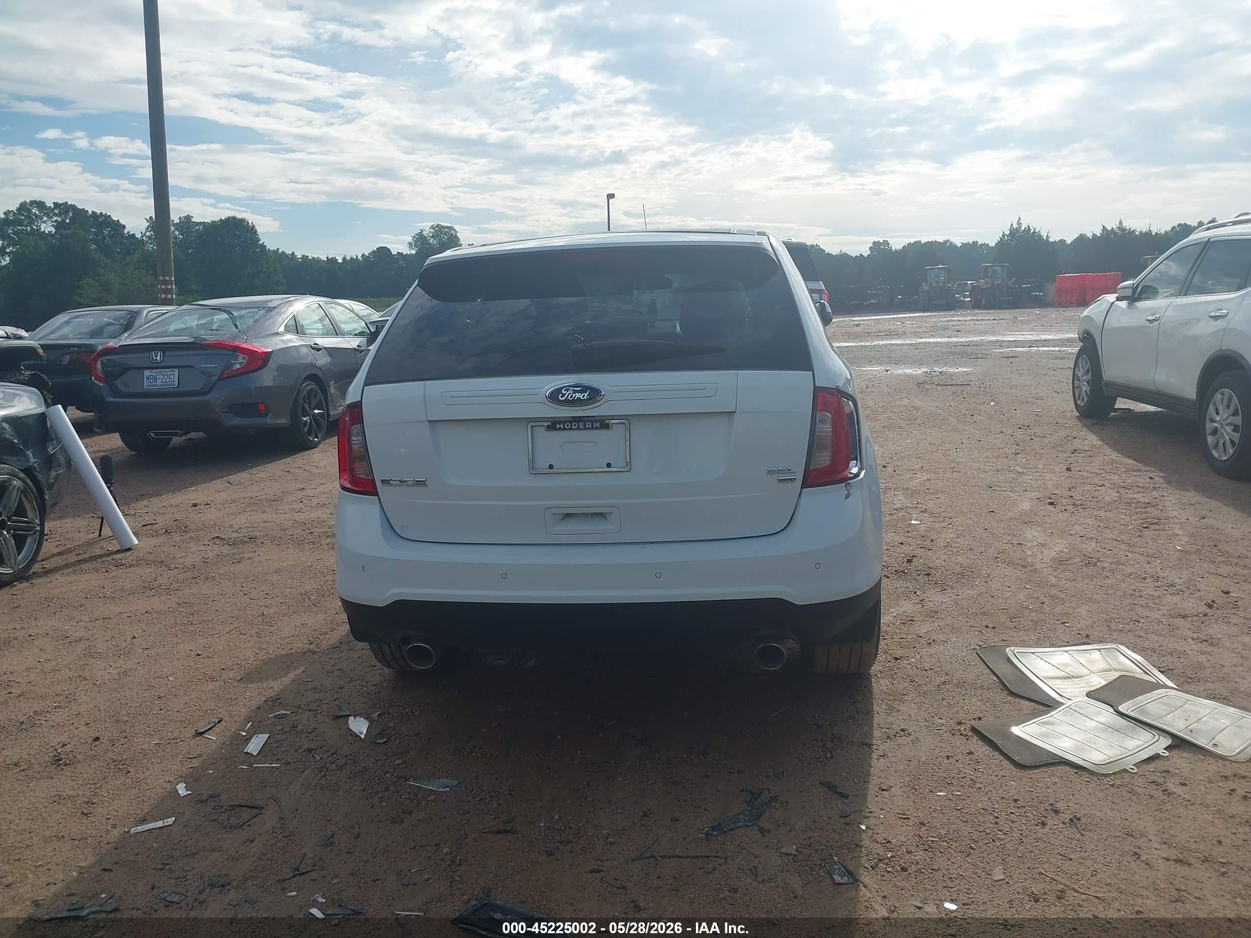 2014 Ford Edge Sel White vin: 2FMDK4JC7EBA44154