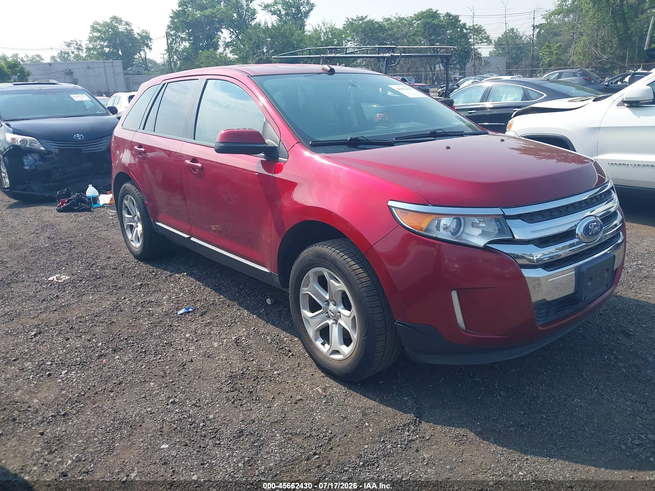 2014 Ford Edge Sel Red vin: 2FMDK4JC7EBB17197