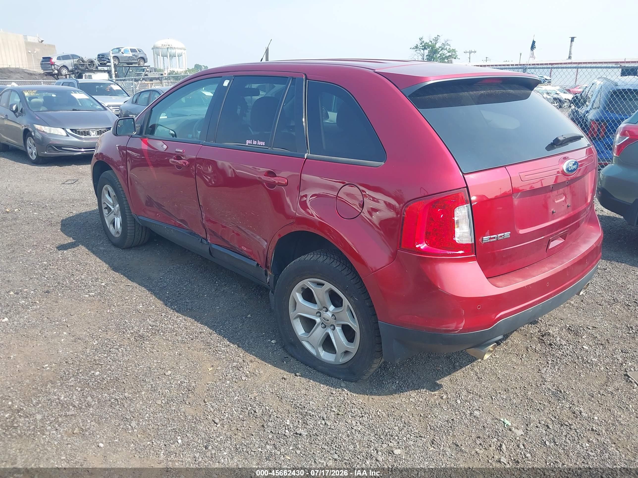 2014 Ford Edge Sel Red vin: 2FMDK4JC7EBB17197