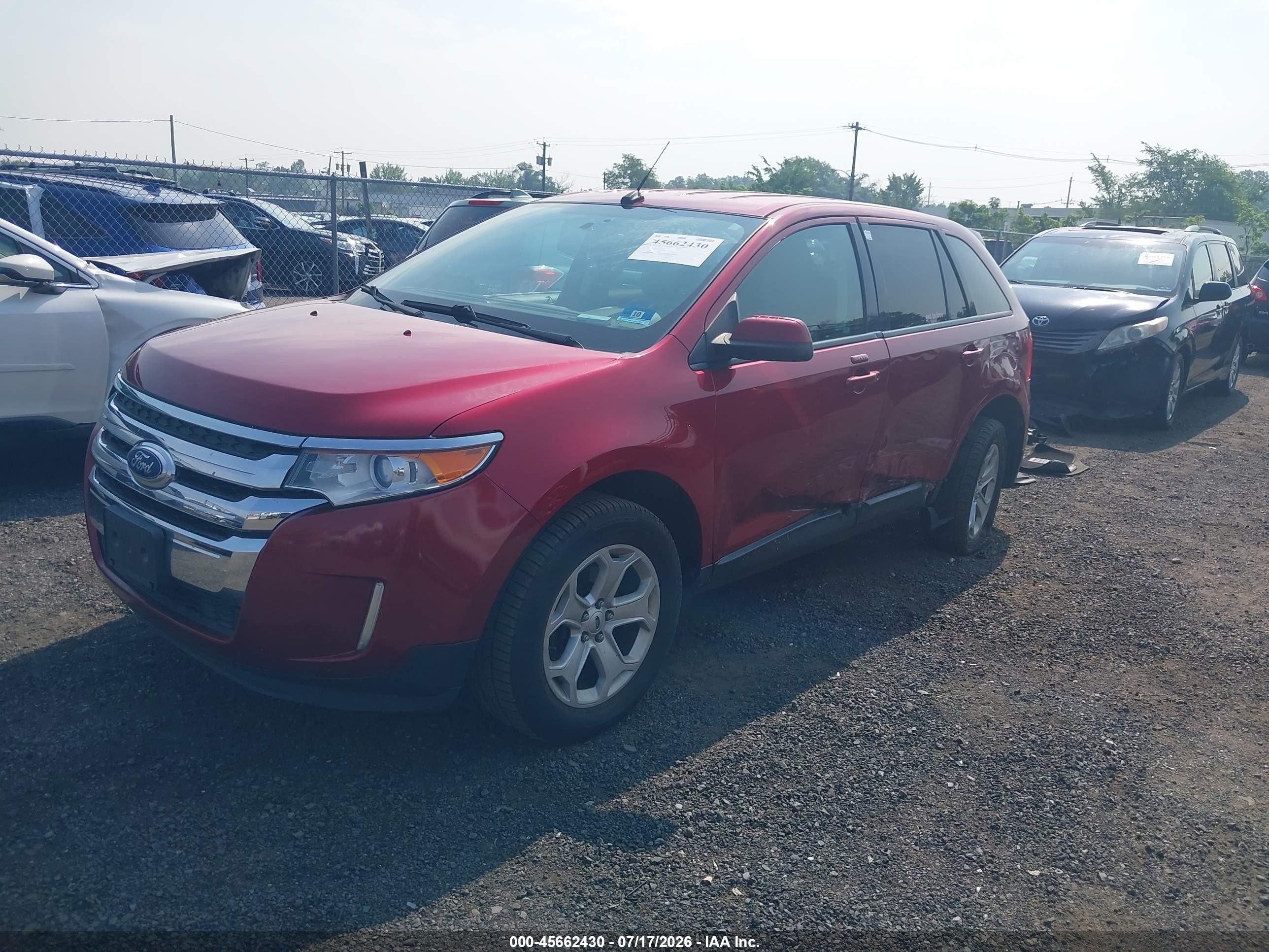 2014 Ford Edge Sel Red vin: 2FMDK4JC7EBB17197