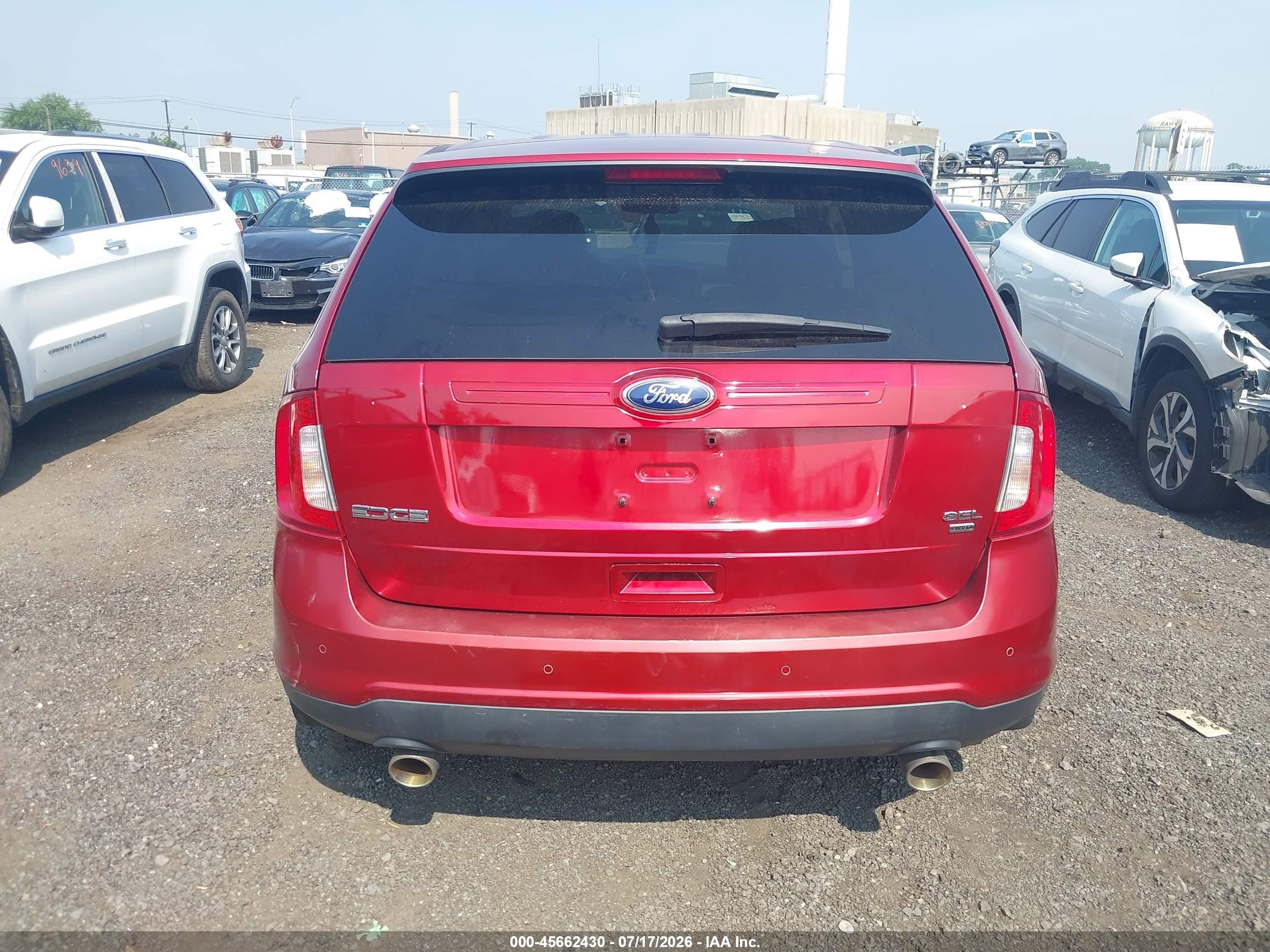2014 Ford Edge Sel Red vin: 2FMDK4JC7EBB17197
