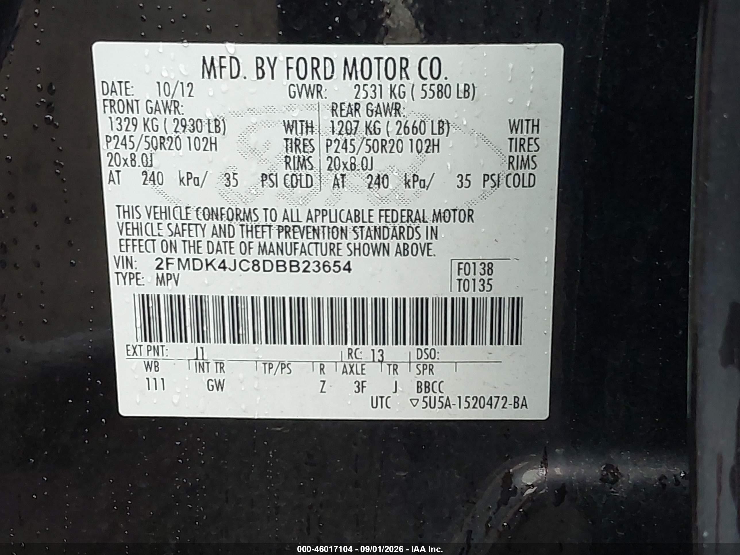 2013 Ford Edge Sel Brown vin: 2FMDK4JC8DBB23654
