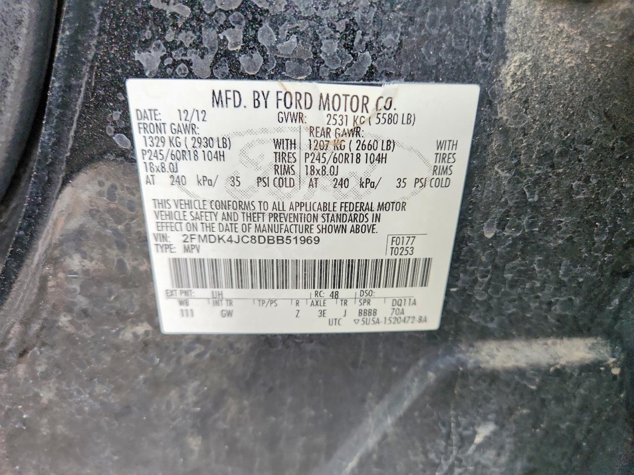 2013 Ford Edge Sel Черный vin: 2FMDK4JC8DBB51969