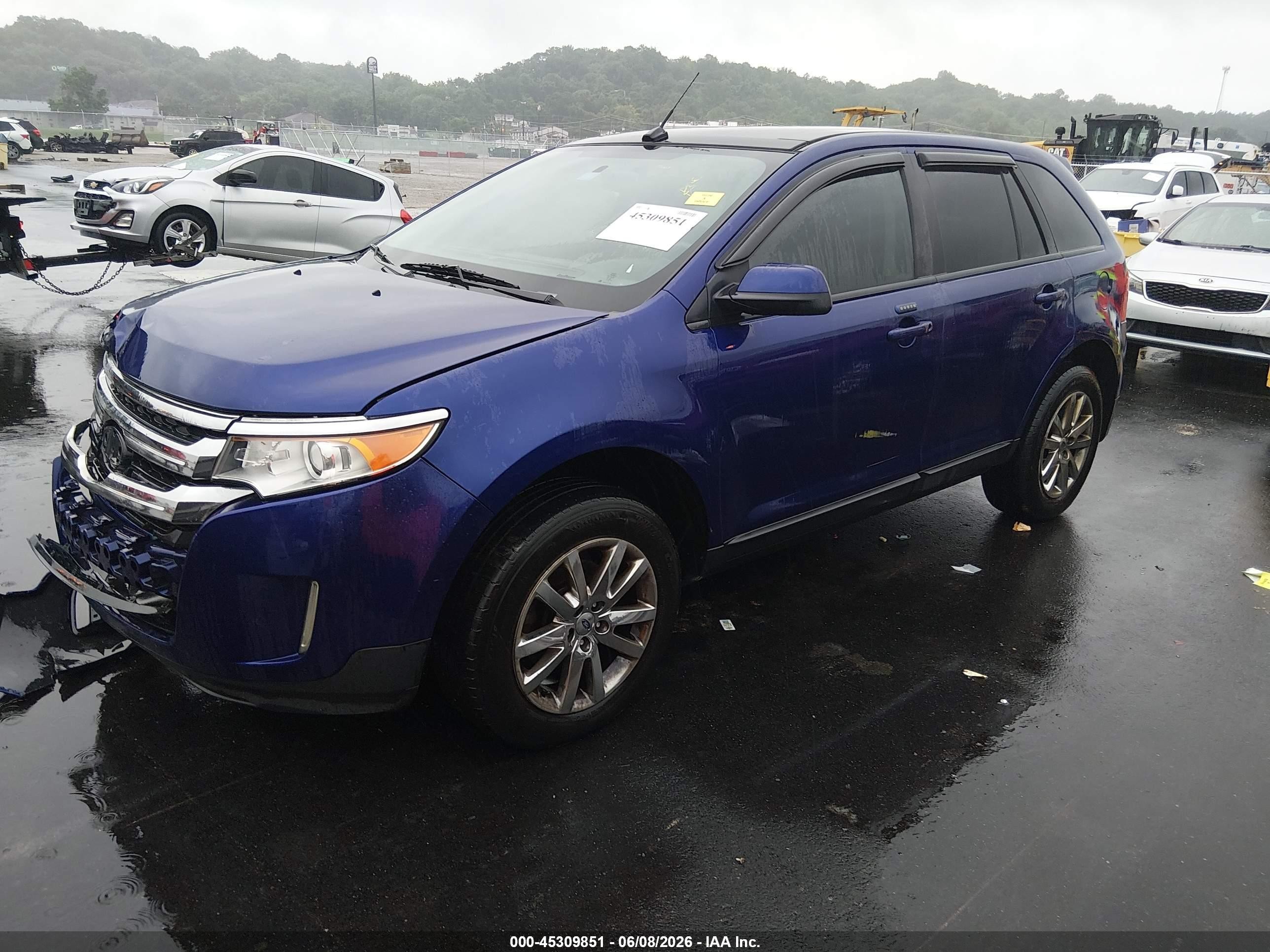 2013 Ford Edge Sel Blue vin: 2FMDK4JC8DBB53530