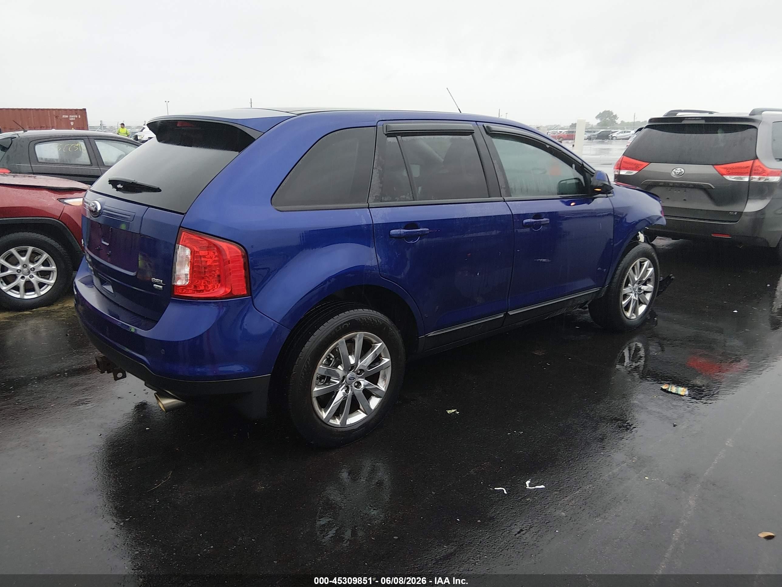 2013 Ford Edge Sel Blue vin: 2FMDK4JC8DBB53530