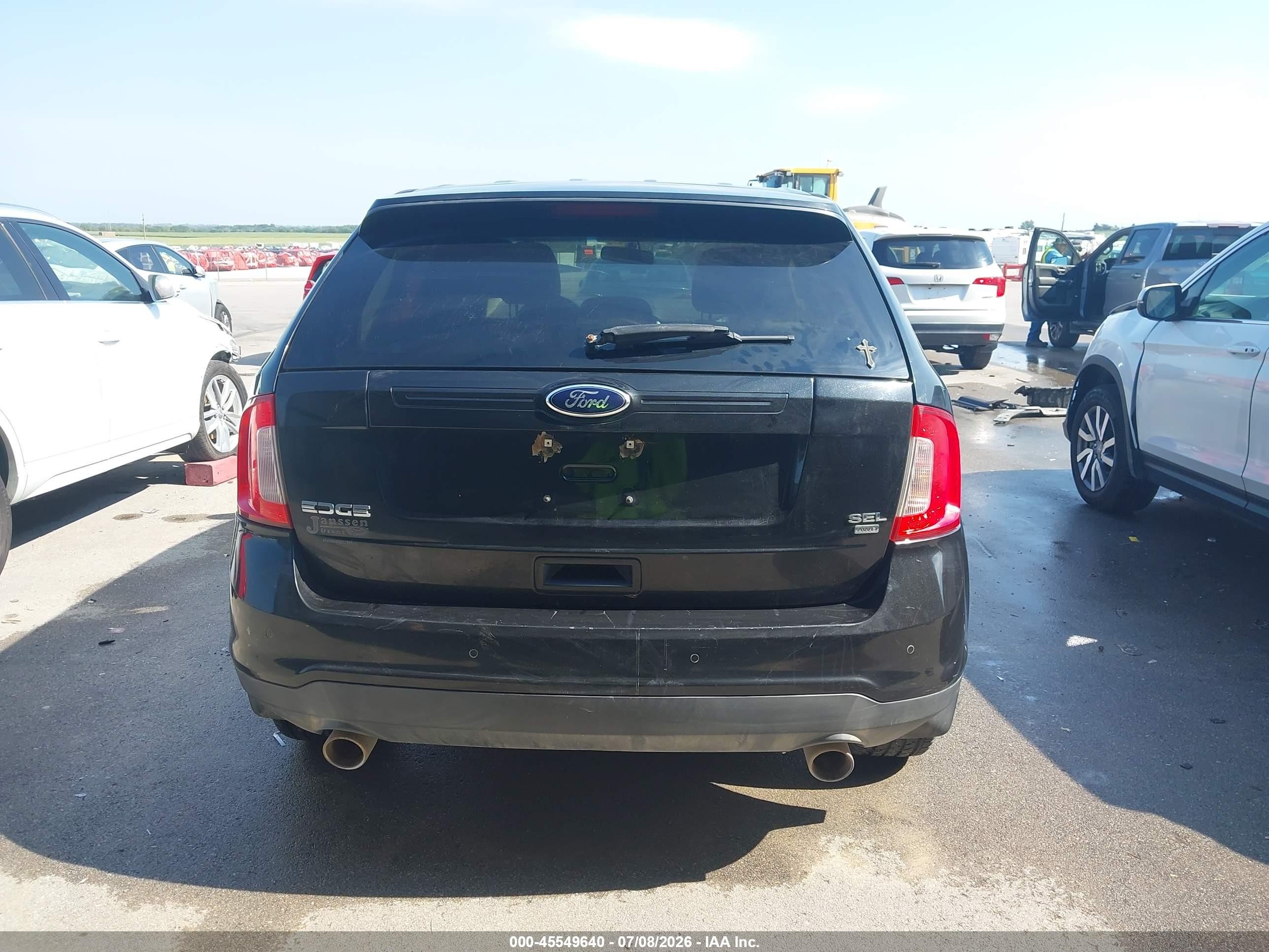 2013 Ford Edge Sel Black vin: 2FMDK4JC8DBC85087