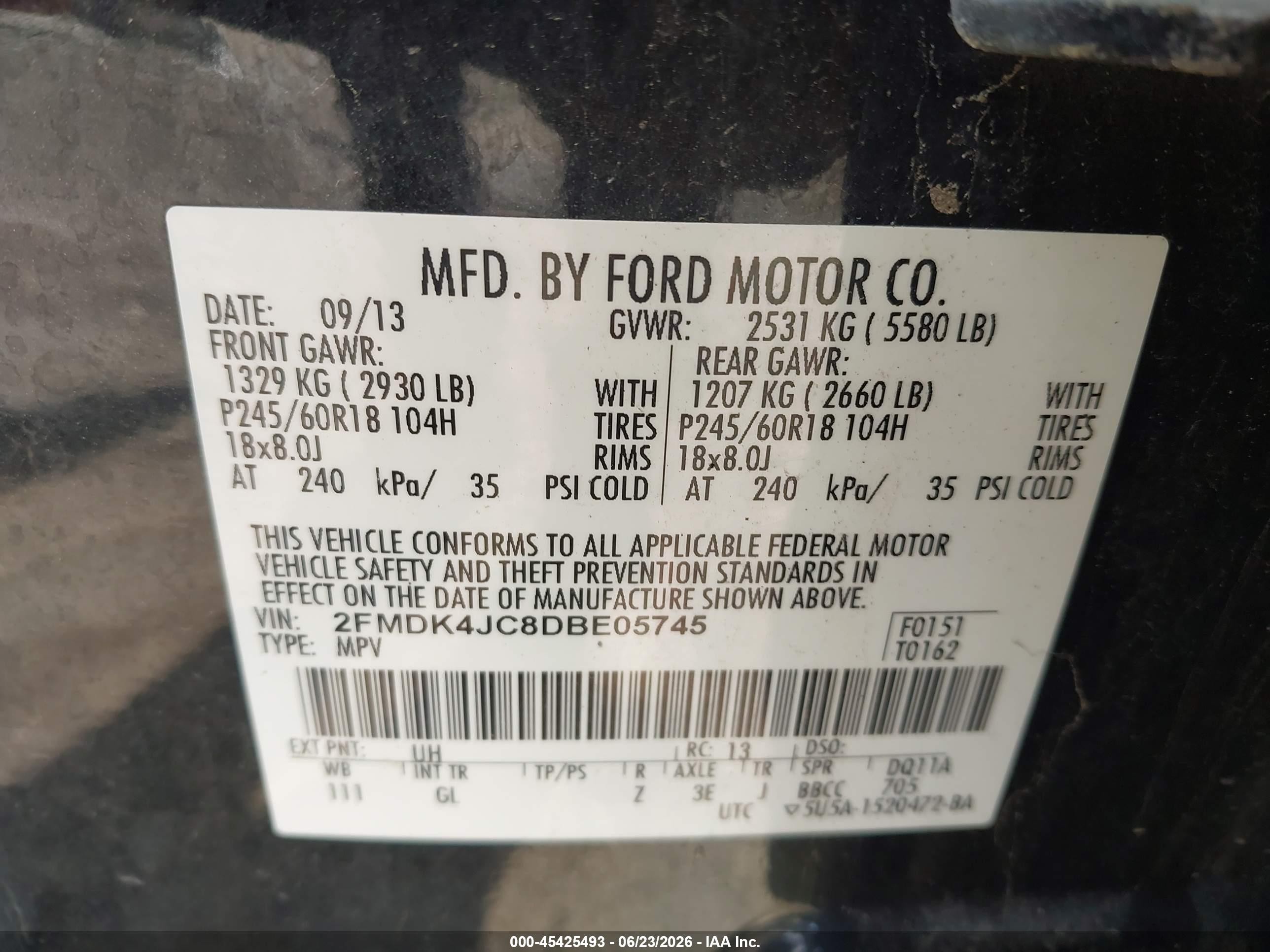 2013 Ford Edge Sel Черный vin: 2FMDK4JC8DBE05745