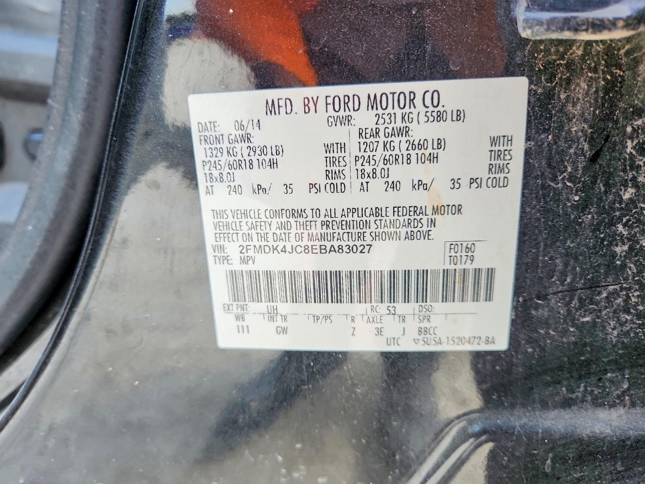 2014 Ford Edge Sel Black vin: 2FMDK4JC8EBA83027