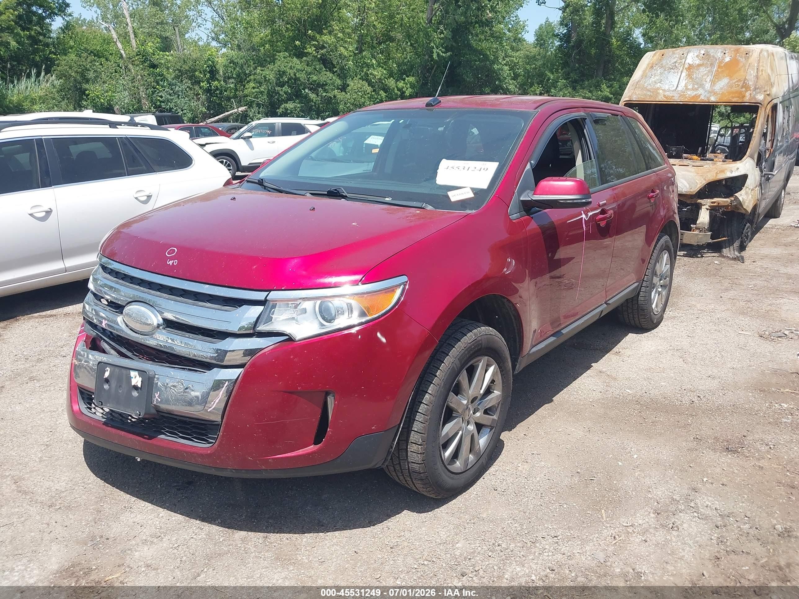 2014 Ford Edge Sel Red vin: 2FMDK4JC8EBB84682