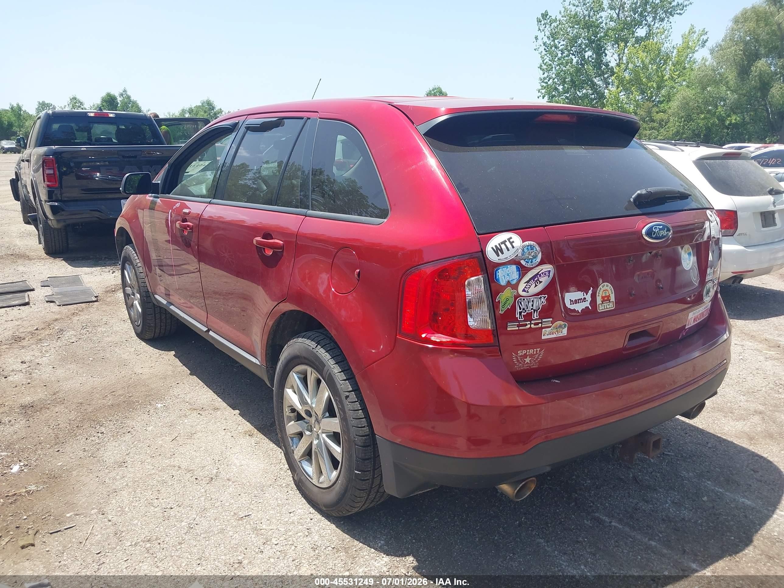 2014 Ford Edge Sel Red vin: 2FMDK4JC8EBB84682