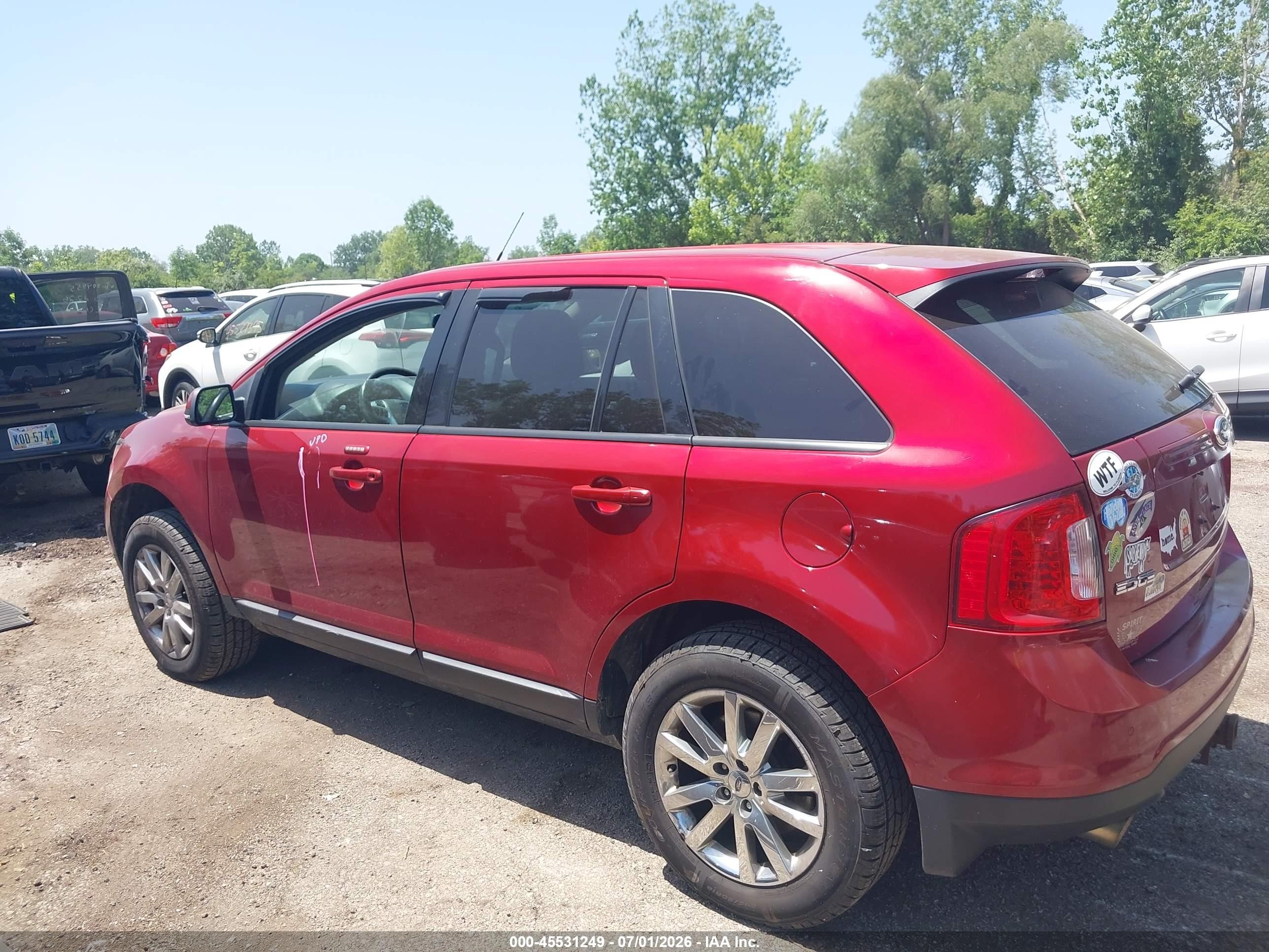 2014 Ford Edge Sel Red vin: 2FMDK4JC8EBB84682